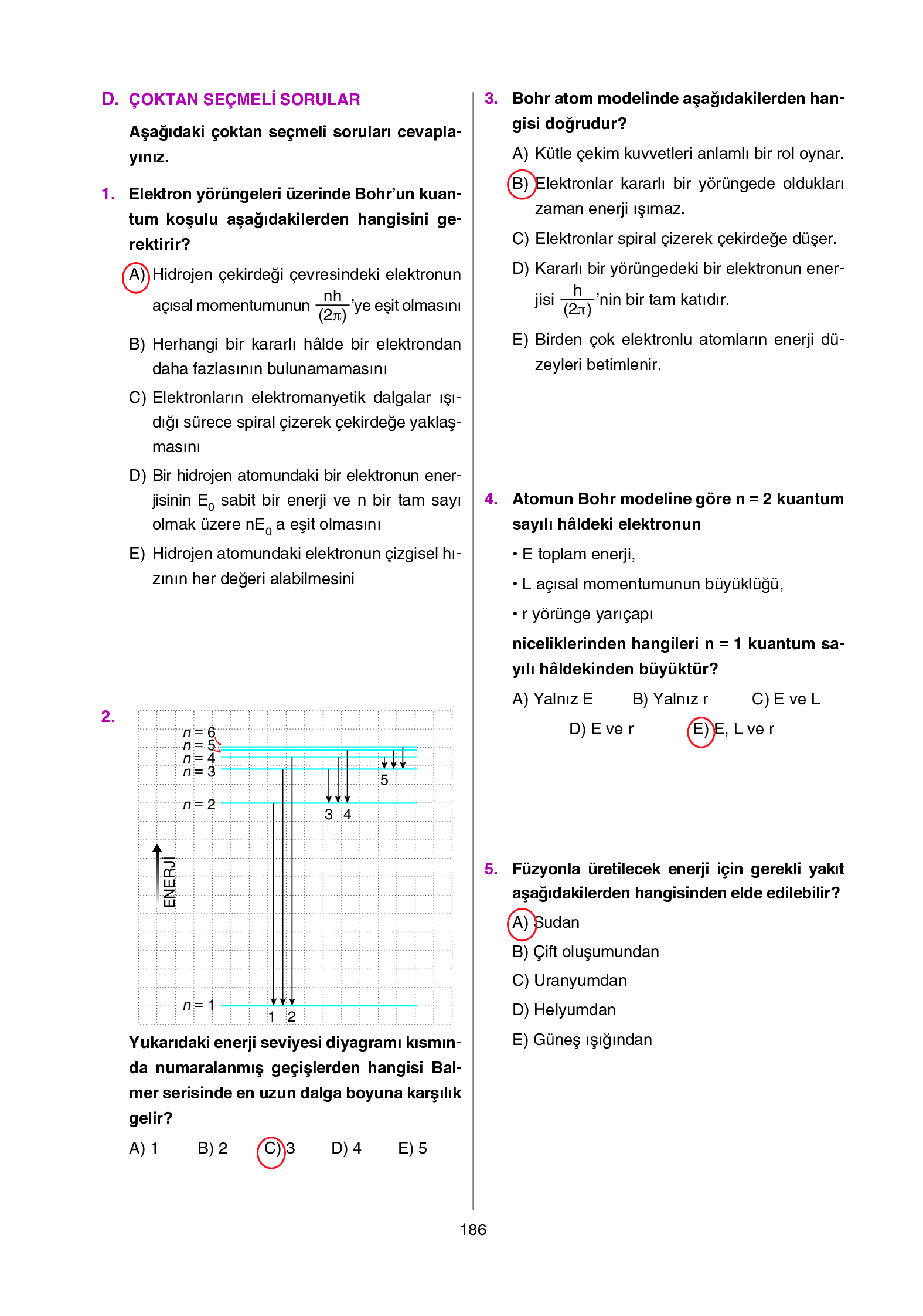 12. Sınıf Yıldırım Yayınları Fizik Ders Kitabı Sayfa 186 Cevapları 12. Sınıf Yıldırım Yayınları Fizik Ders Kitabı Sayfa 186 Cevapları