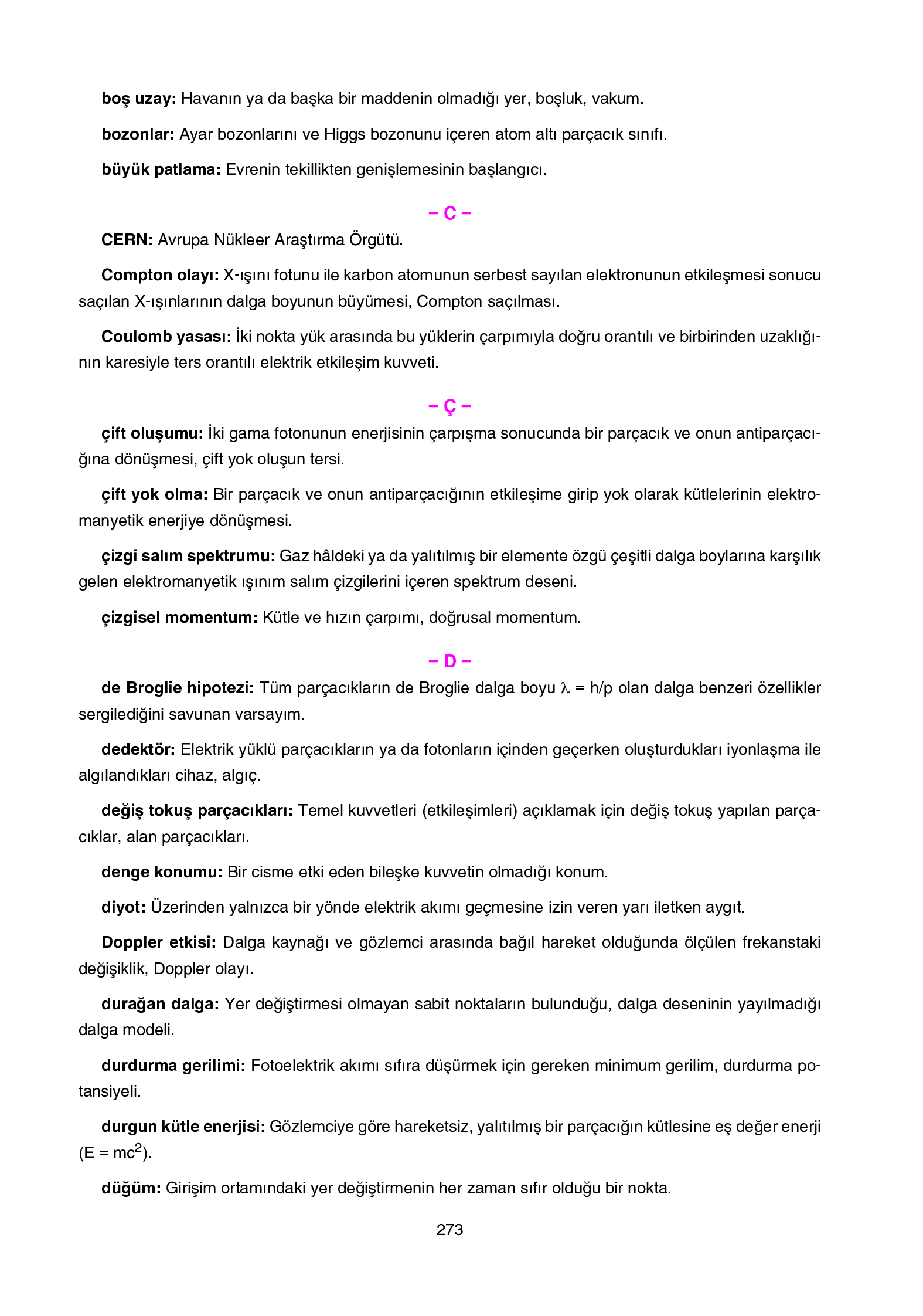 12. Sınıf Yıldırım Yayınları Fizik Ders Kitabı Sayfa 273 Cevapları 12. Sınıf Yıldırım Yayınları Fizik Ders Kitabı Sayfa 273 Cevapları