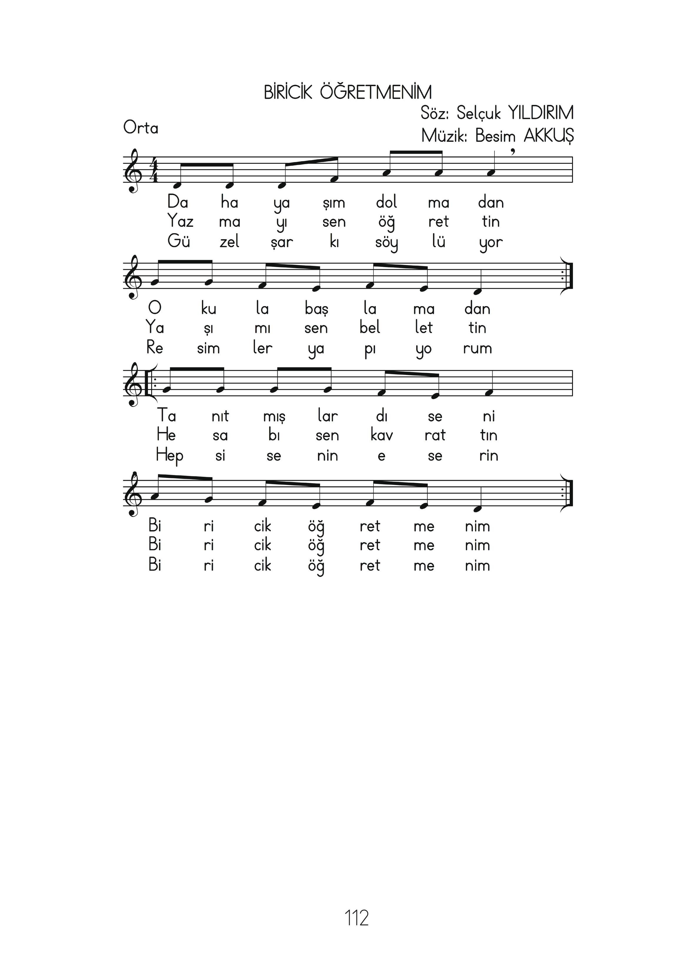 2. Sınıf Hecce Yayıncılık Müzik Ders Kitabı Sayfa 112 Cevapları 2. Sınıf Hecce Yayıncılık Müzik Ders Kitabı Sayfa 112 Cevapları