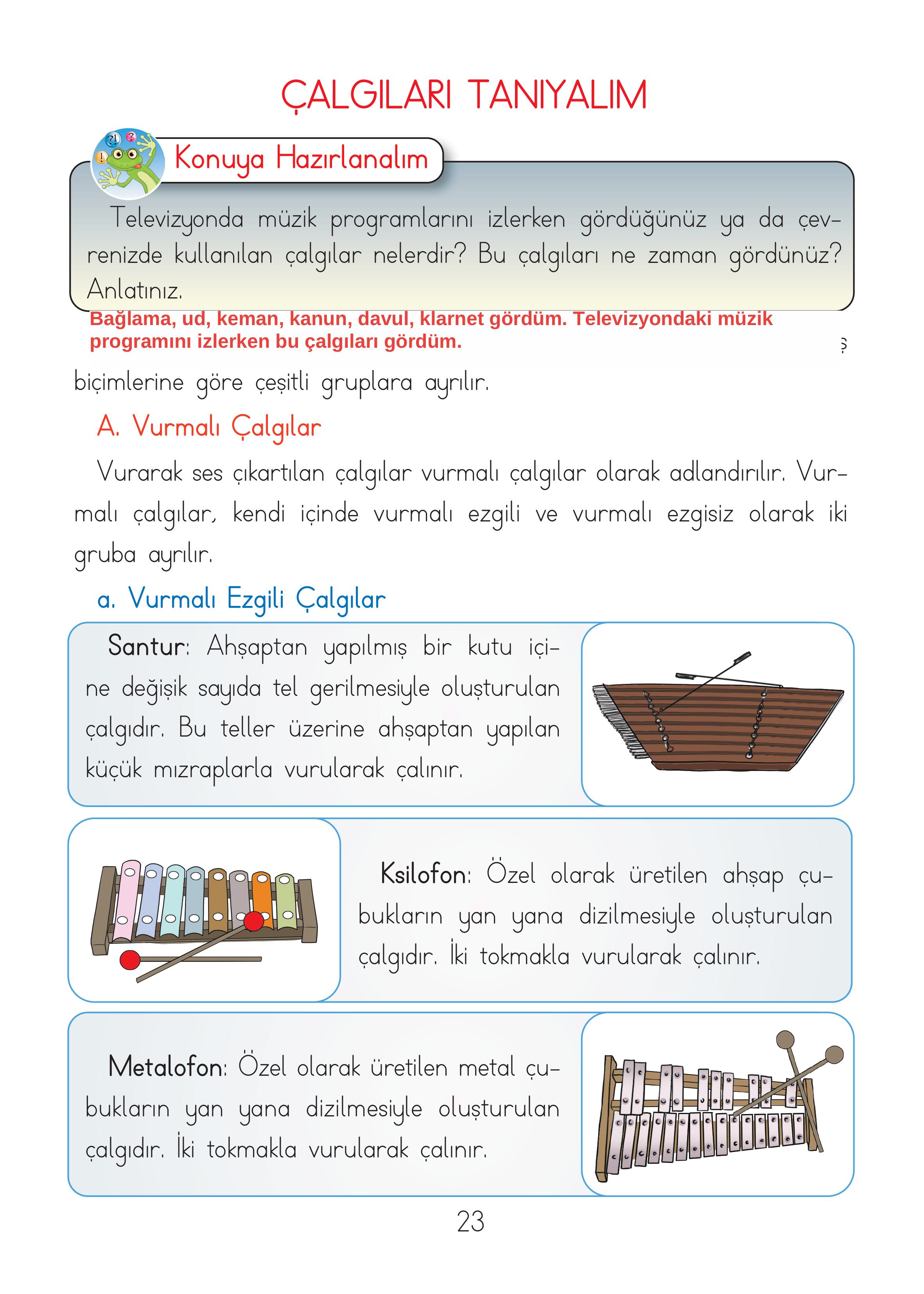 2. Sınıf Hecce Yayıncılık Müzik Ders Kitabı Sayfa 23 Cevapları