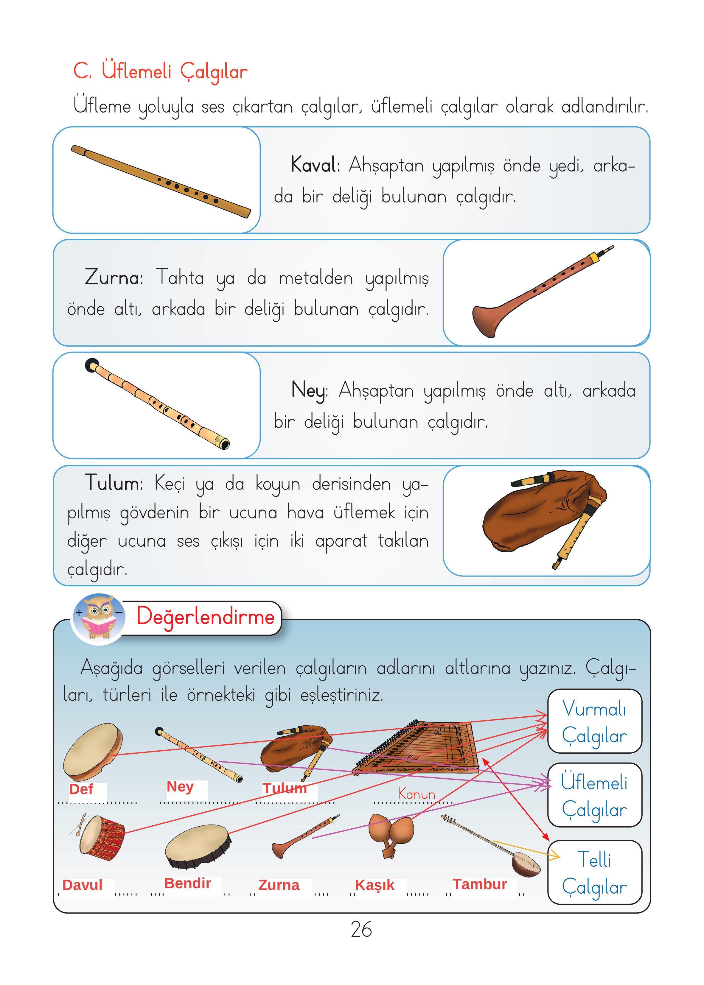 2. Sınıf Hecce Yayıncılık Müzik Ders Kitabı Sayfa 26 Cevapları