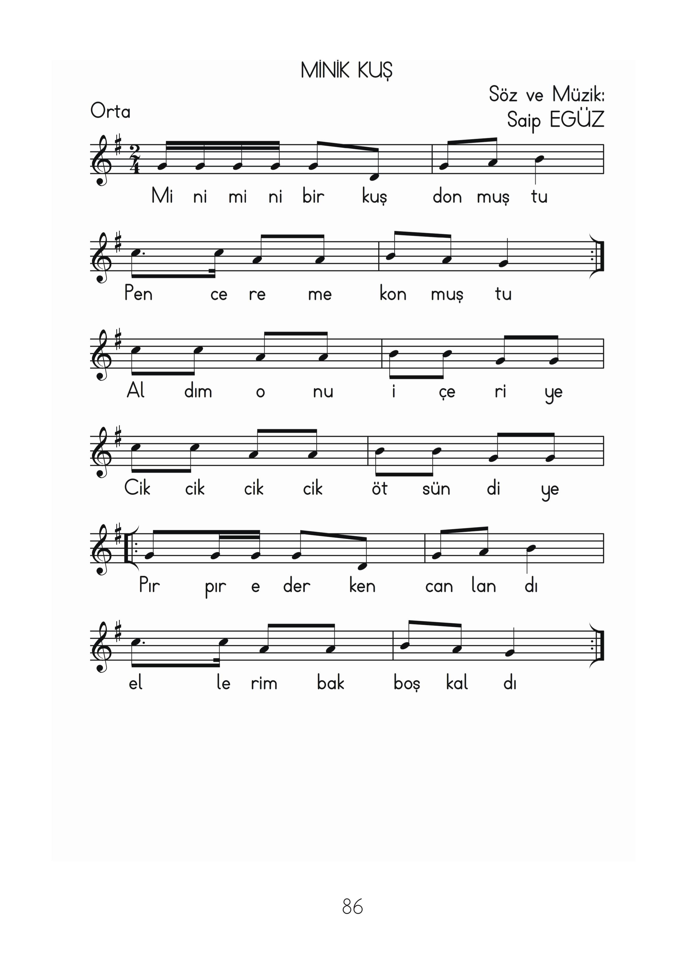 2. Sınıf Hecce Yayıncılık Müzik Ders Kitabı Sayfa 86 Cevapları 2. Sınıf Hecce Yayıncılık Müzik Ders Kitabı Sayfa 86 Cevapları
