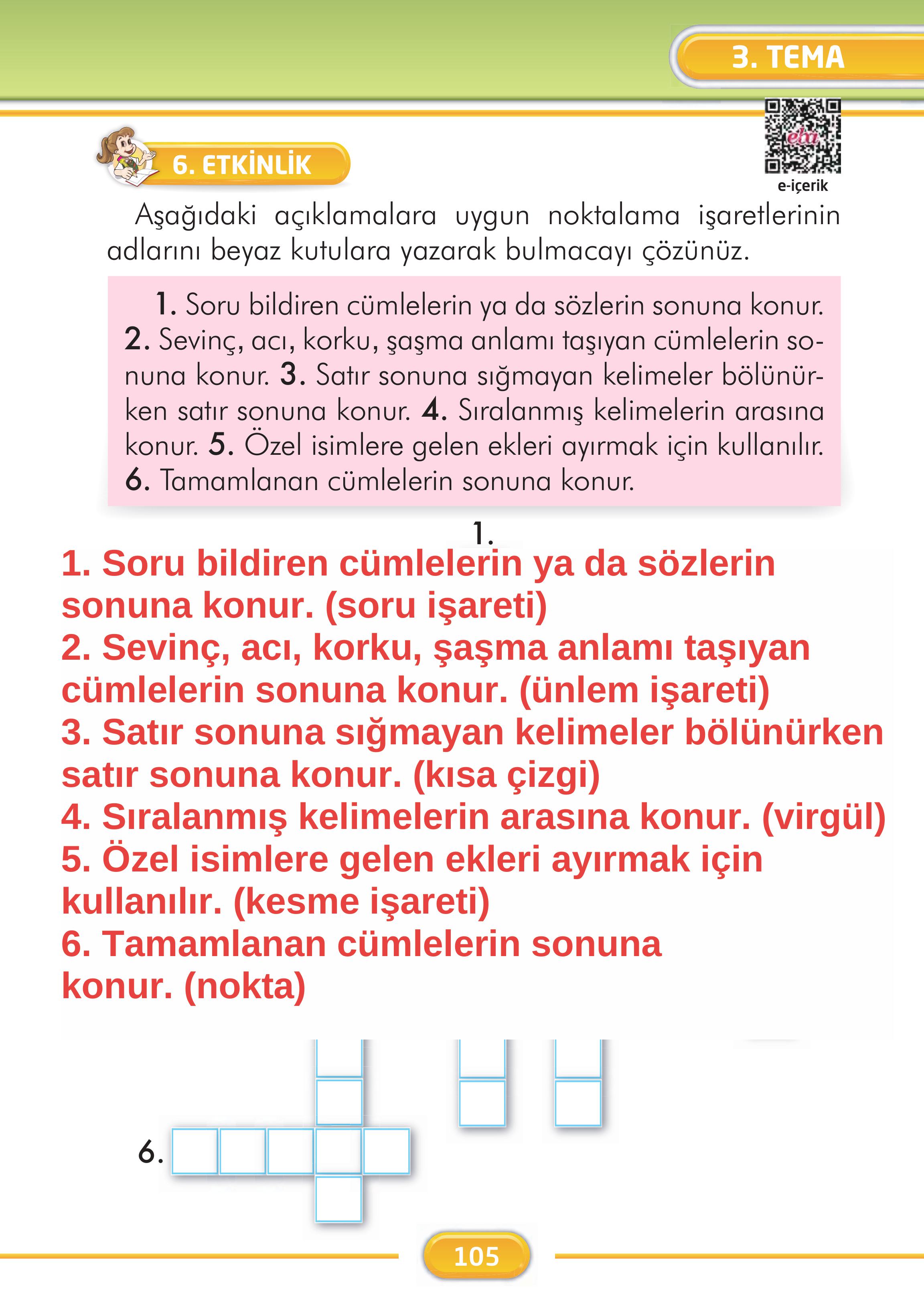 2. Sınıf İlke Yayınları Türkçe Ders Kitabı Sayfa 105 Cevapları 2. Sınıf İlke Yayınları Türkçe Ders Kitabı Sayfa 105 Cevapları