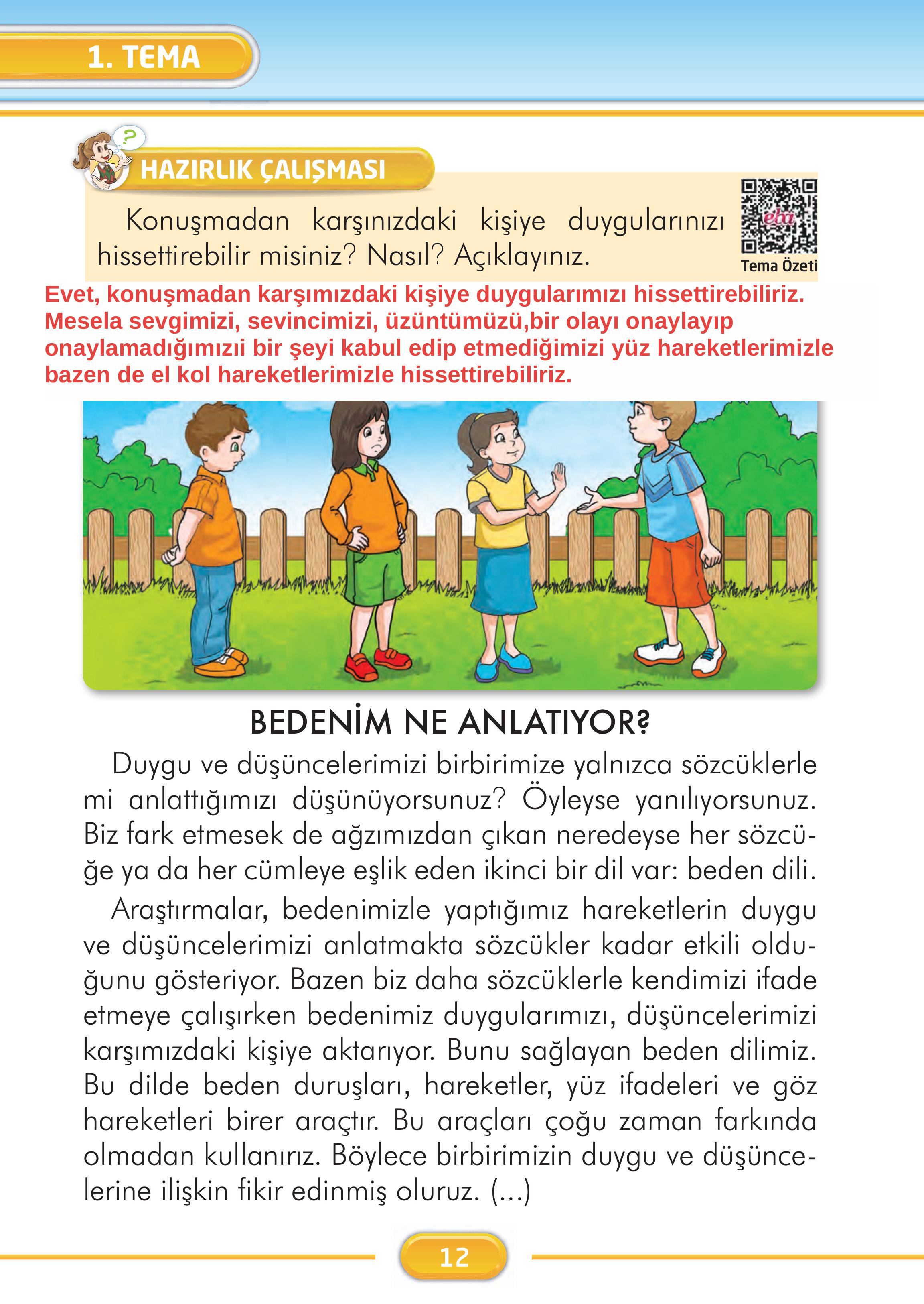 2. Sınıf İlke Yayınları Türkçe Ders Kitabı Sayfa 12 Cevapları