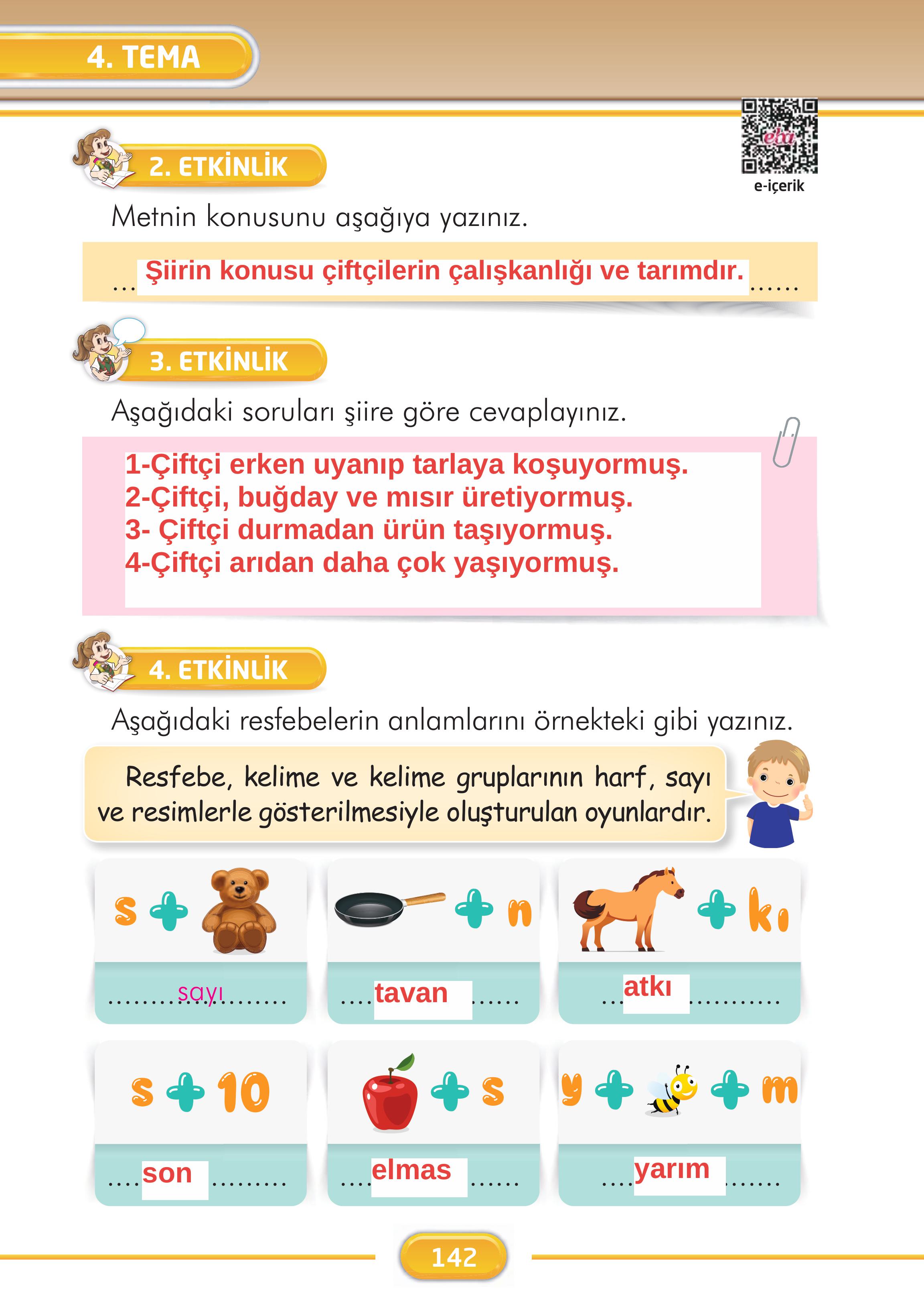2. Sınıf İlke Yayınları Türkçe Ders Kitabı Sayfa 142 Cevapları 2. Sınıf İlke Yayınları Türkçe Ders Kitabı Sayfa 142 Cevapları