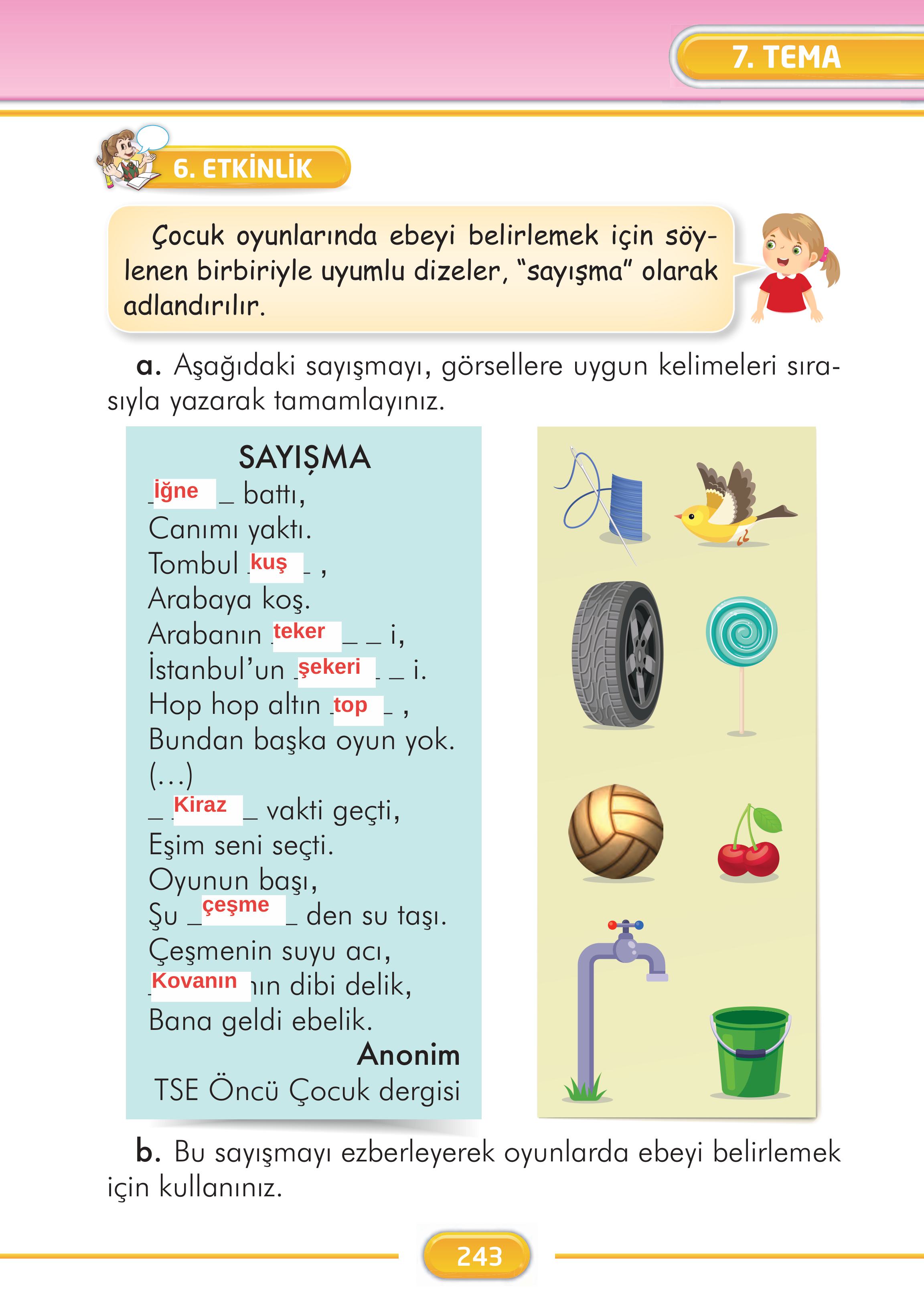2. Sınıf İlke Yayınları Türkçe Ders Kitabı Sayfa 243 Cevapları 2. Sınıf İlke Yayınları Türkçe Ders Kitabı Sayfa 243 Cevapları