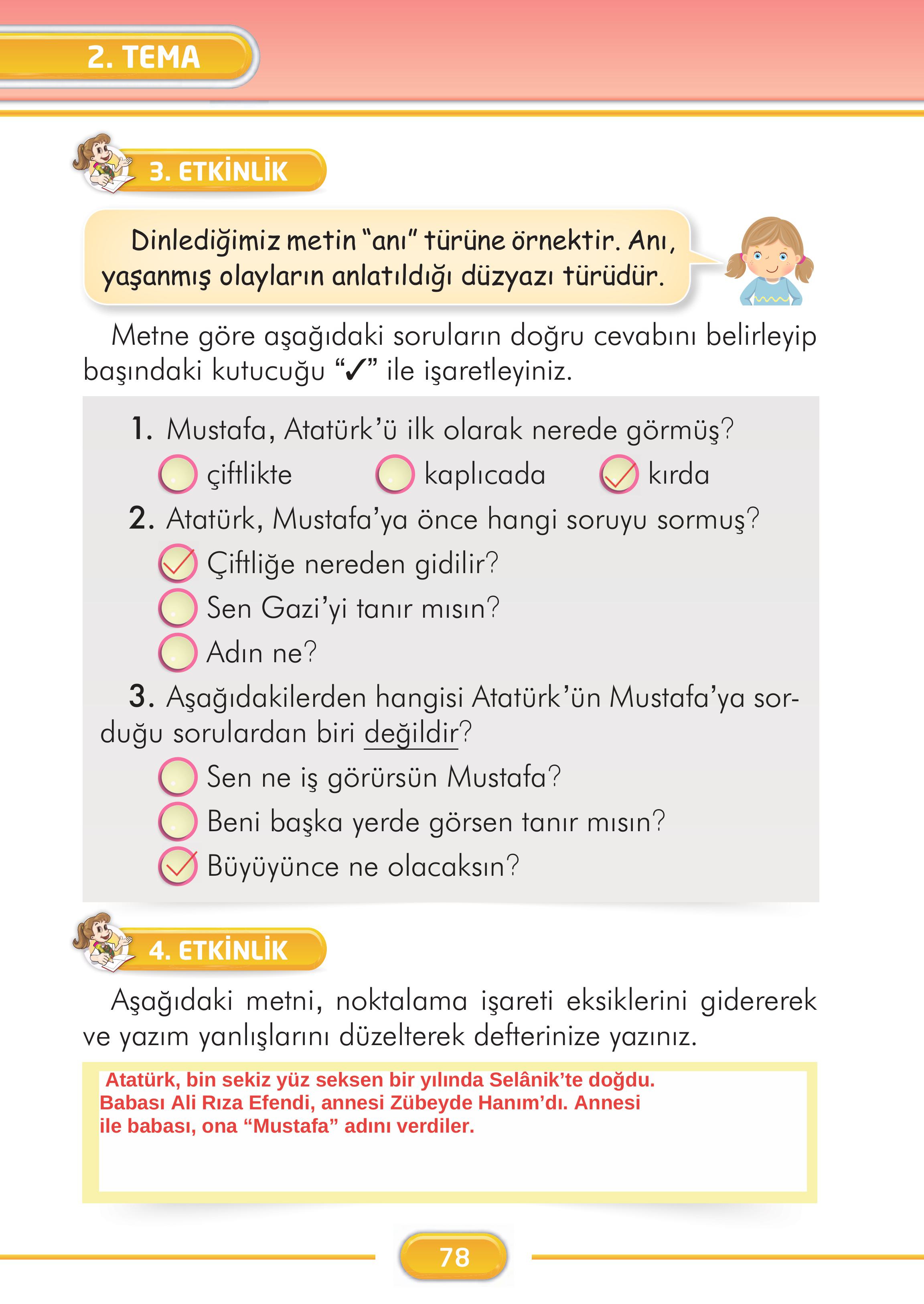 2. Sınıf İlke Yayınları Türkçe Ders Kitabı Sayfa 78 Cevapları 2. Sınıf İlke Yayınları Türkçe Ders Kitabı Sayfa 78 Cevapları