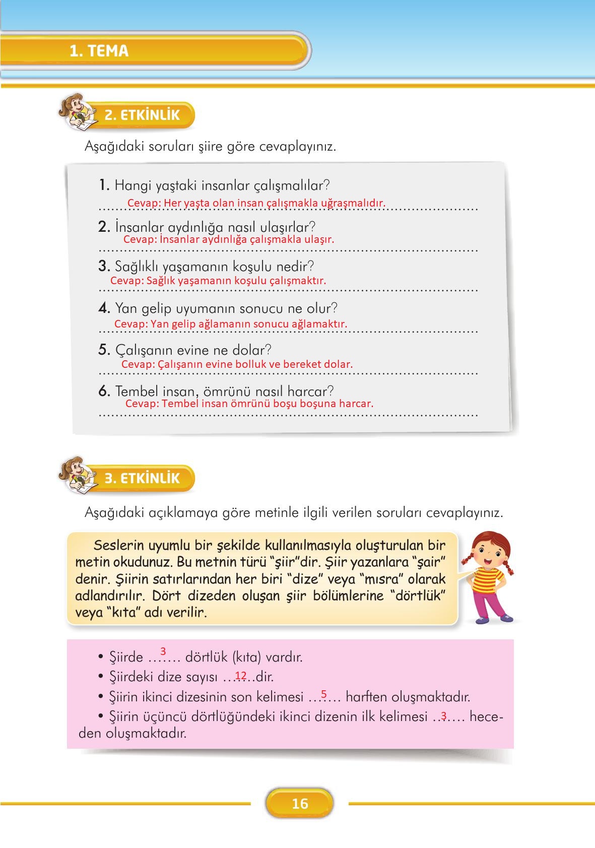 3. Sınıf İlke Yayınları Türkçe Ders Kitabı Sayfa 16 Cevapları 3. Sınıf İlke Yayınları Türkçe Ders Kitabı Sayfa 16 Cevapları