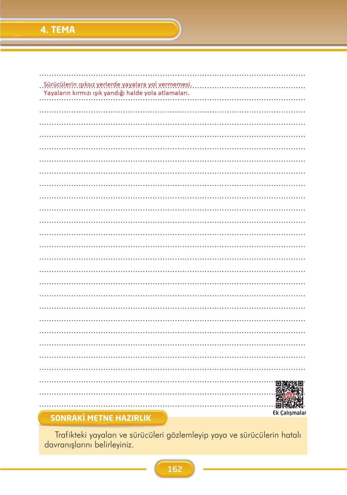 3. Sınıf İlke Yayınları Türkçe Ders Kitabı Sayfa 162 Cevapları