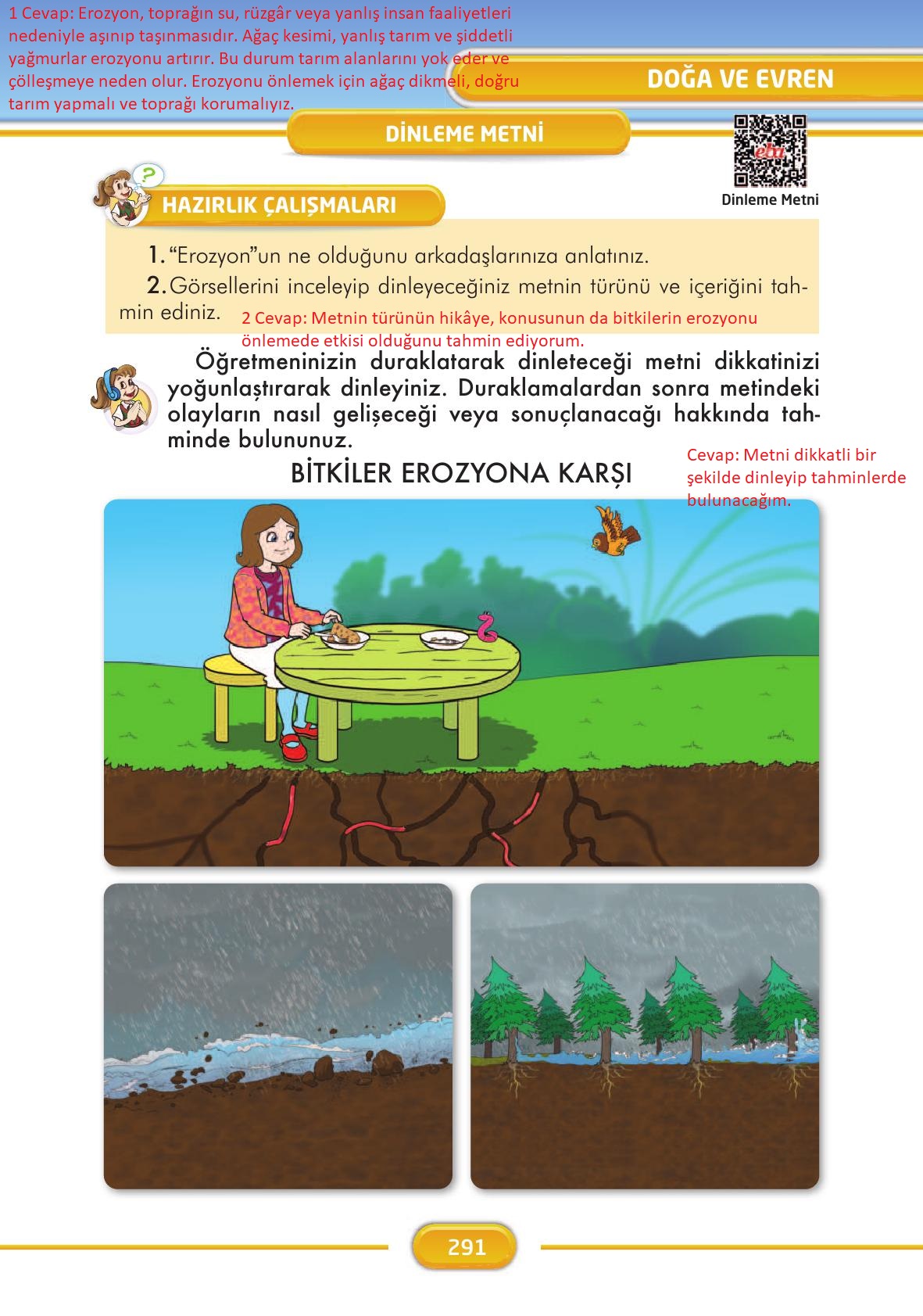 3. Sınıf İlke Yayınları Türkçe Ders Kitabı Sayfa 291 Cevapları