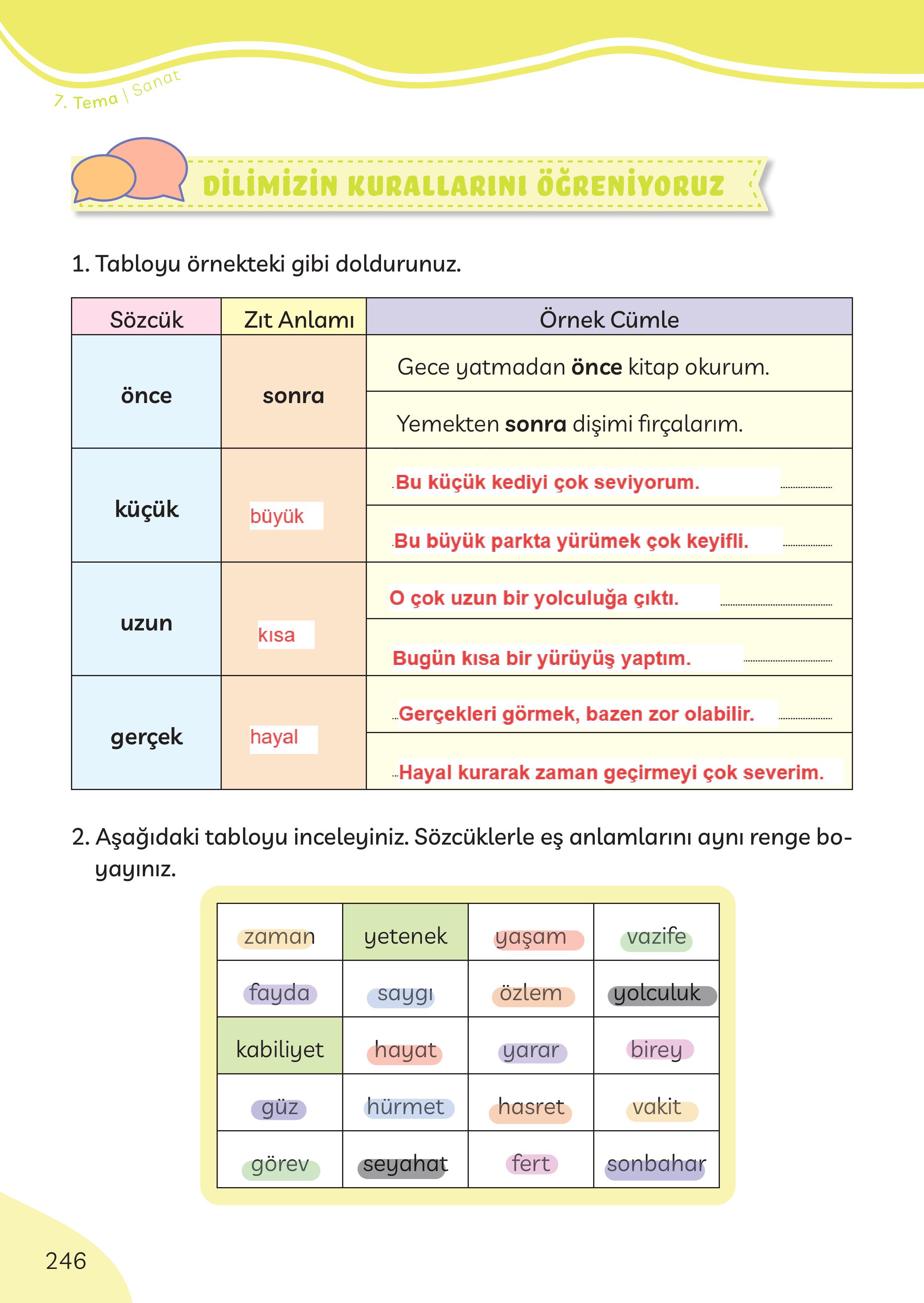 3. Sınıf Meb Yayınları Türkçe Ders Kitabı Sayfa 246 Cevapları 3. Sınıf Meb Yayınları Türkçe Ders Kitabı Sayfa 246 Cevapları