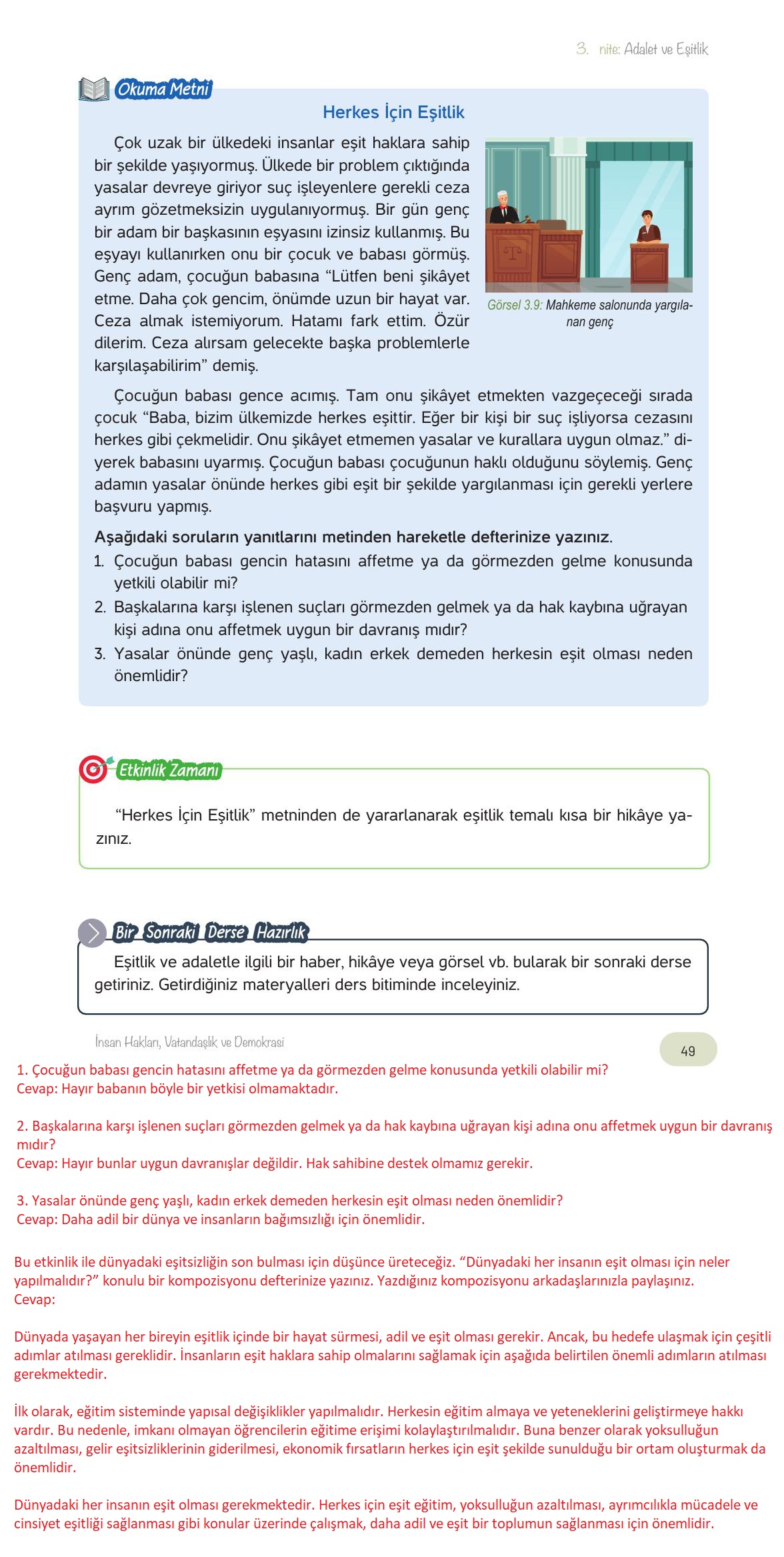 4. Sınıf Hecce Yayıncılık İnsan Hakları Yurttaşlık Ve Demokrasi Ders Kitabı Sayfa 49 Cevapları 4. Sınıf Hecce Yayıncılık İnsan Hakları Yurttaşlık Ve Demokrasi Ders Kitabı Sayfa 49 Cevapları