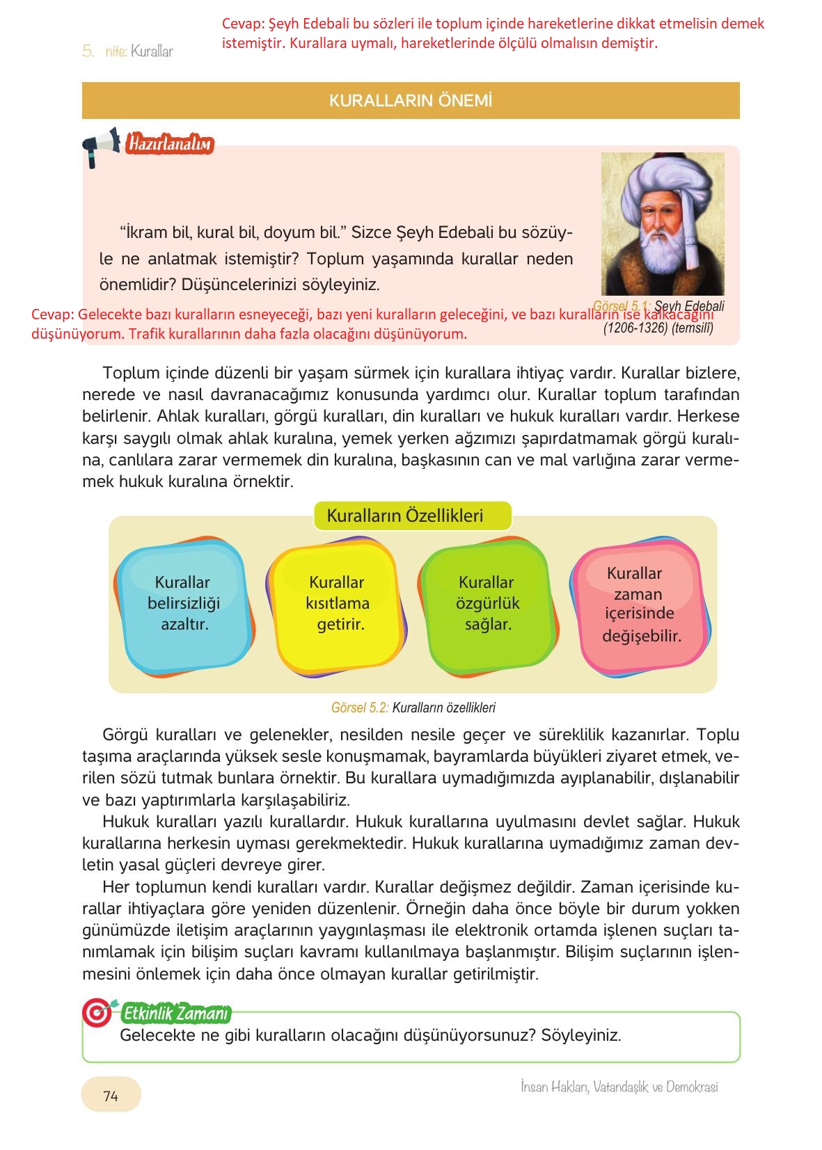 4. Sınıf Hecce Yayıncılık İnsan Hakları Yurttaşlık Ve Demokrasi Ders Kitabı Sayfa 74 Cevapları 4. Sınıf Hecce Yayıncılık İnsan Hakları Yurttaşlık Ve Demokrasi Ders Kitabı Sayfa 74 Cevapları