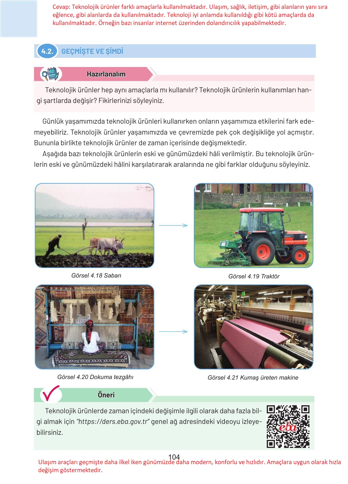 4. Sınıf Hecce Yayıncılık Sosyal Bilgiler Ders Kitabı Sayfa 104 Cevapları