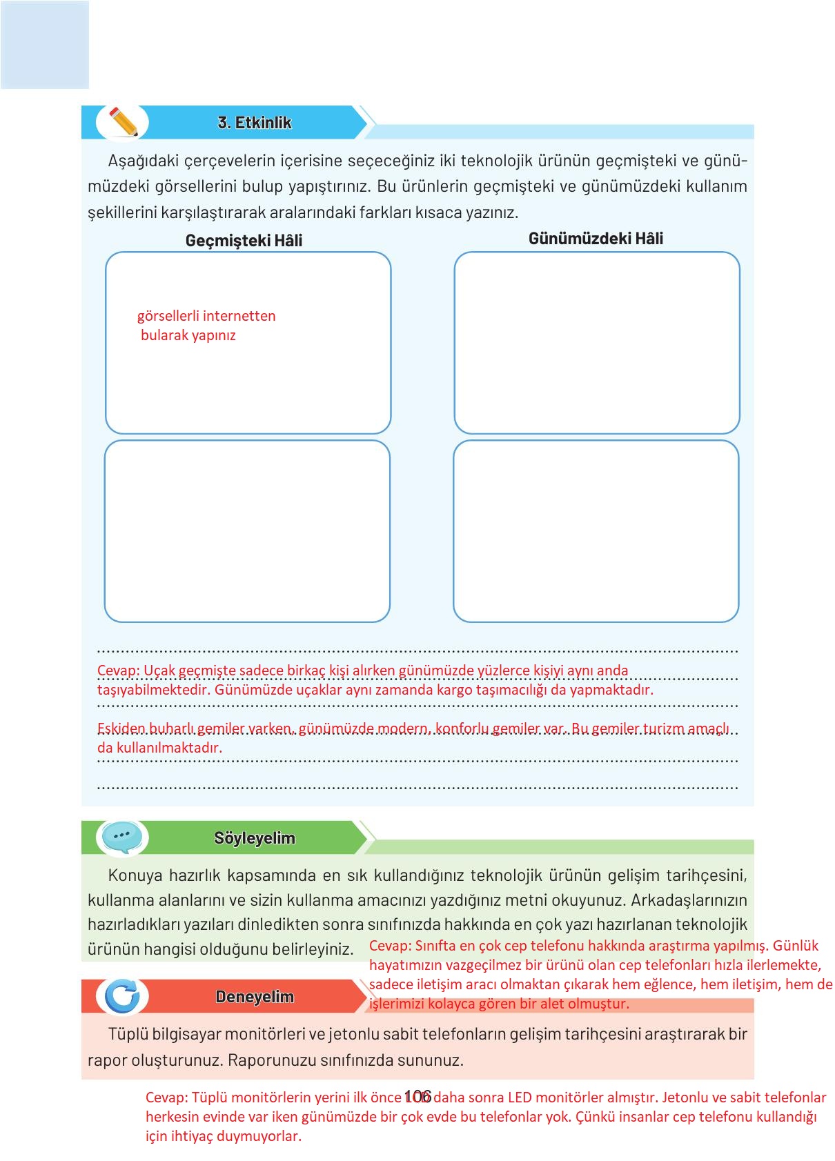 4. Sınıf Hecce Yayıncılık Sosyal Bilgiler Ders Kitabı Sayfa 106 Cevapları