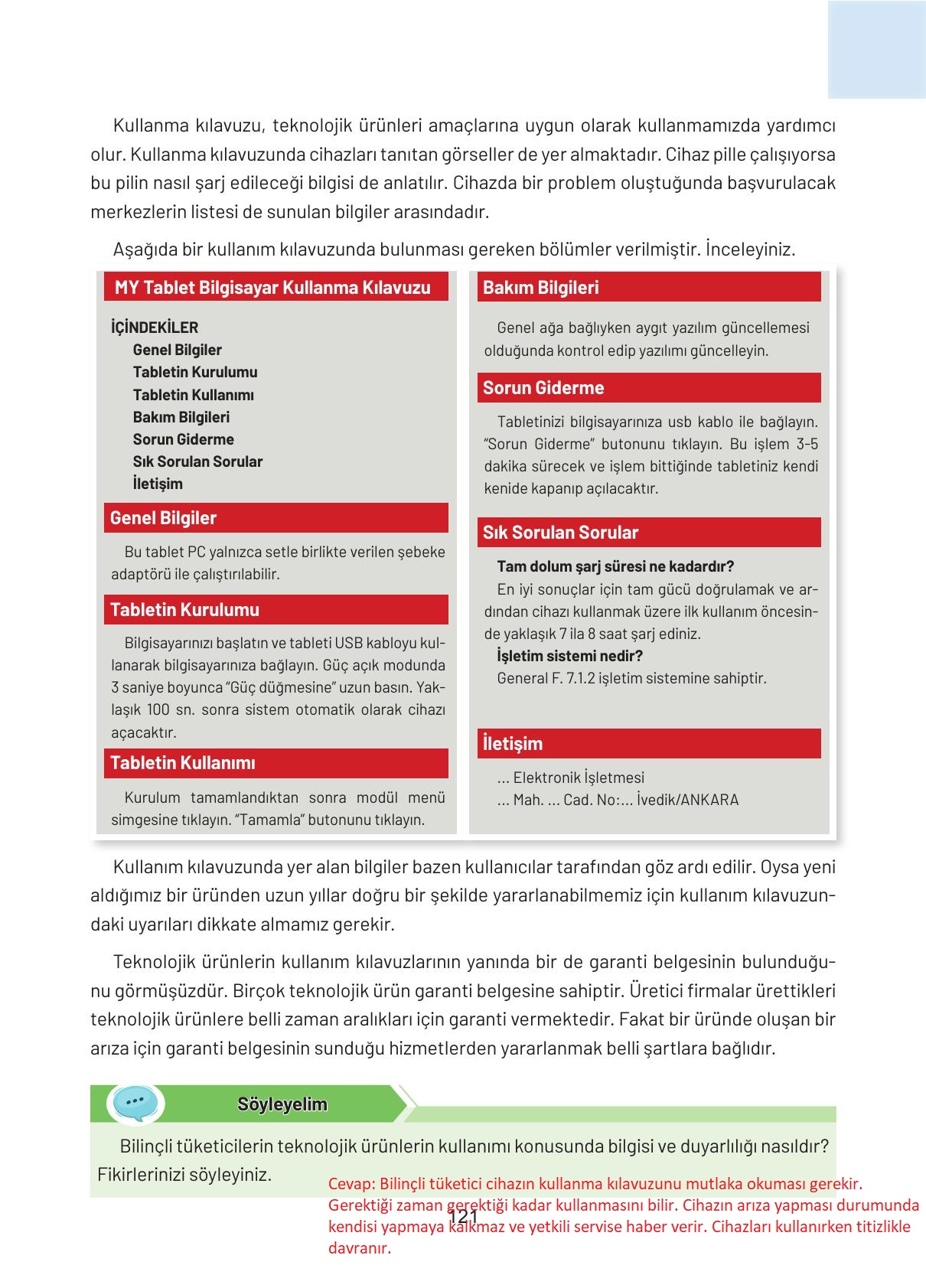 4. Sınıf Hecce Yayıncılık Sosyal Bilgiler Ders Kitabı Sayfa 121 Cevapları