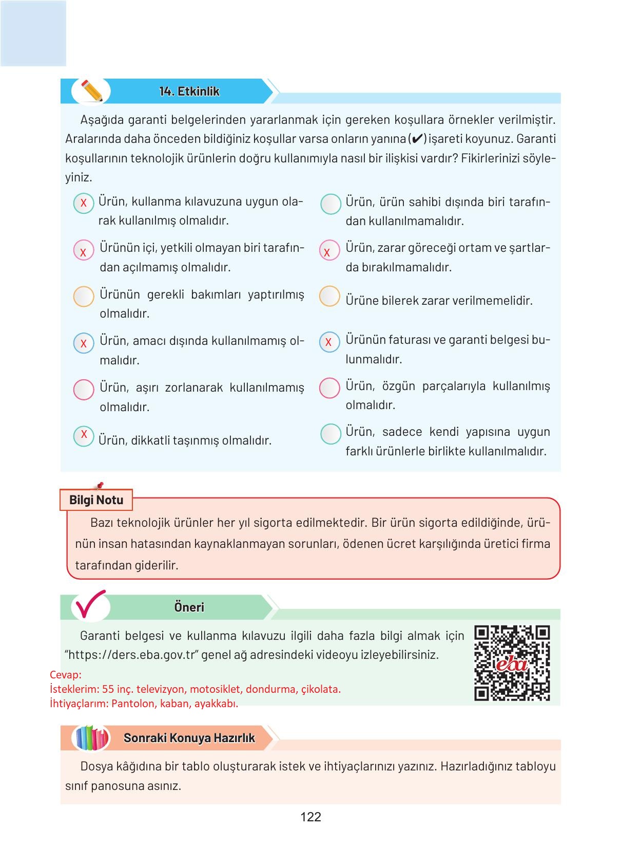 4. Sınıf Hecce Yayıncılık Sosyal Bilgiler Ders Kitabı Sayfa 122 Cevapları