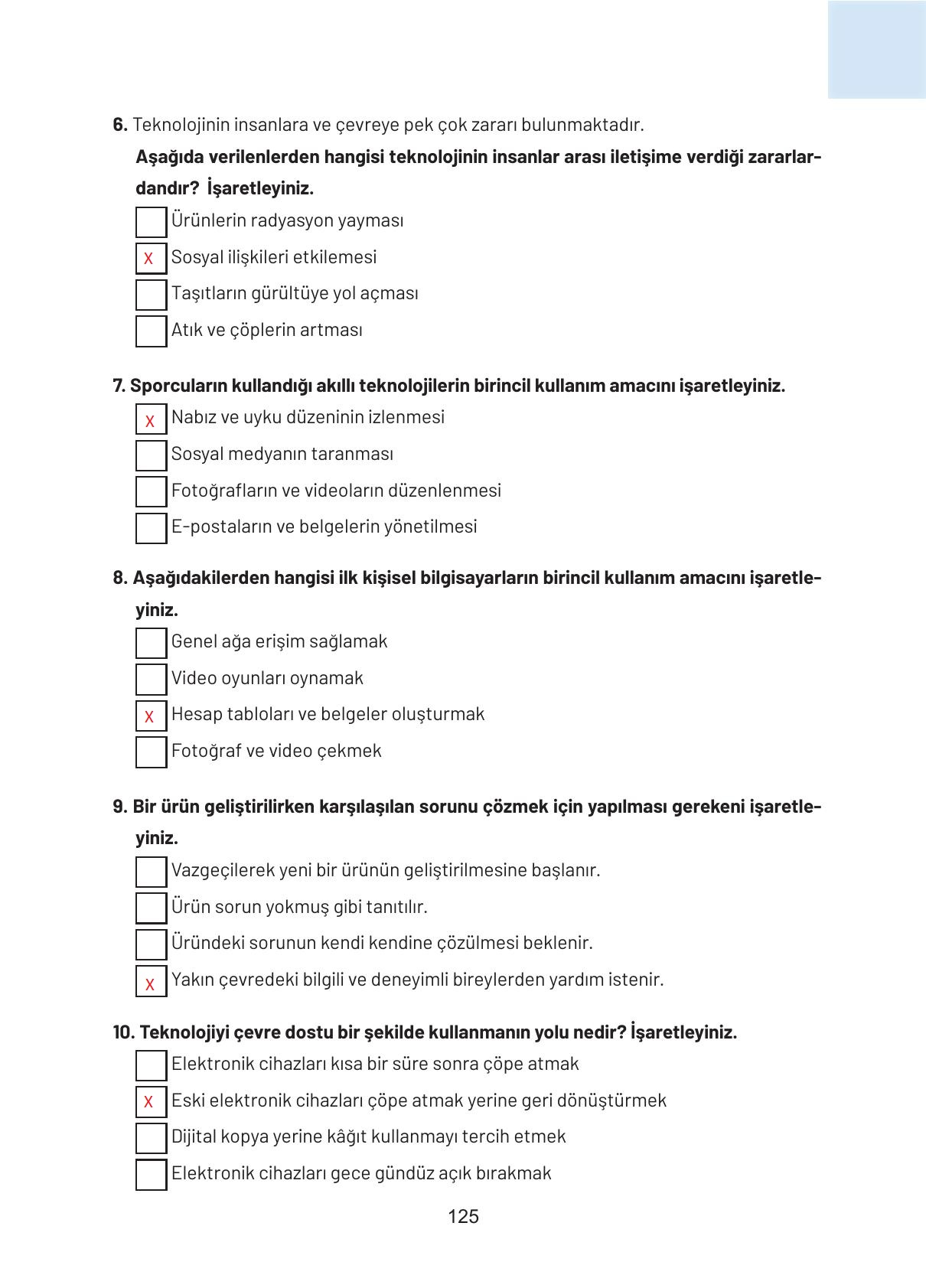 4. Sınıf Hecce Yayıncılık Sosyal Bilgiler Ders Kitabı Sayfa 125 Cevapları