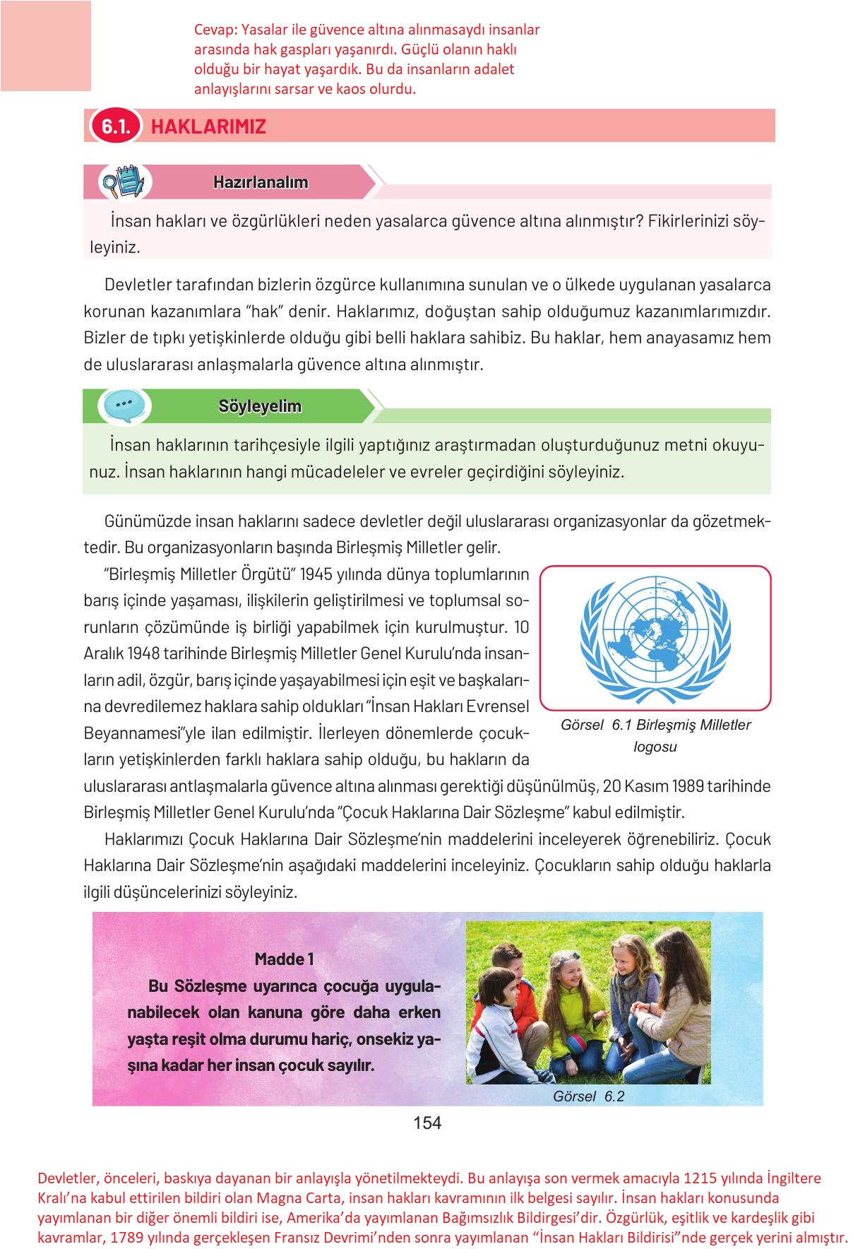 4. Sınıf Hecce Yayıncılık Sosyal Bilgiler Ders Kitabı Sayfa 154 Cevapları