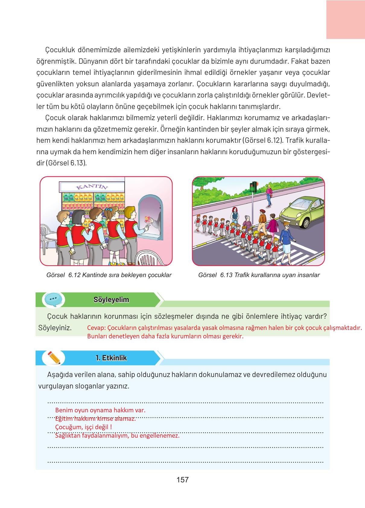 4. Sınıf Hecce Yayıncılık Sosyal Bilgiler Ders Kitabı Sayfa 157 Cevapları