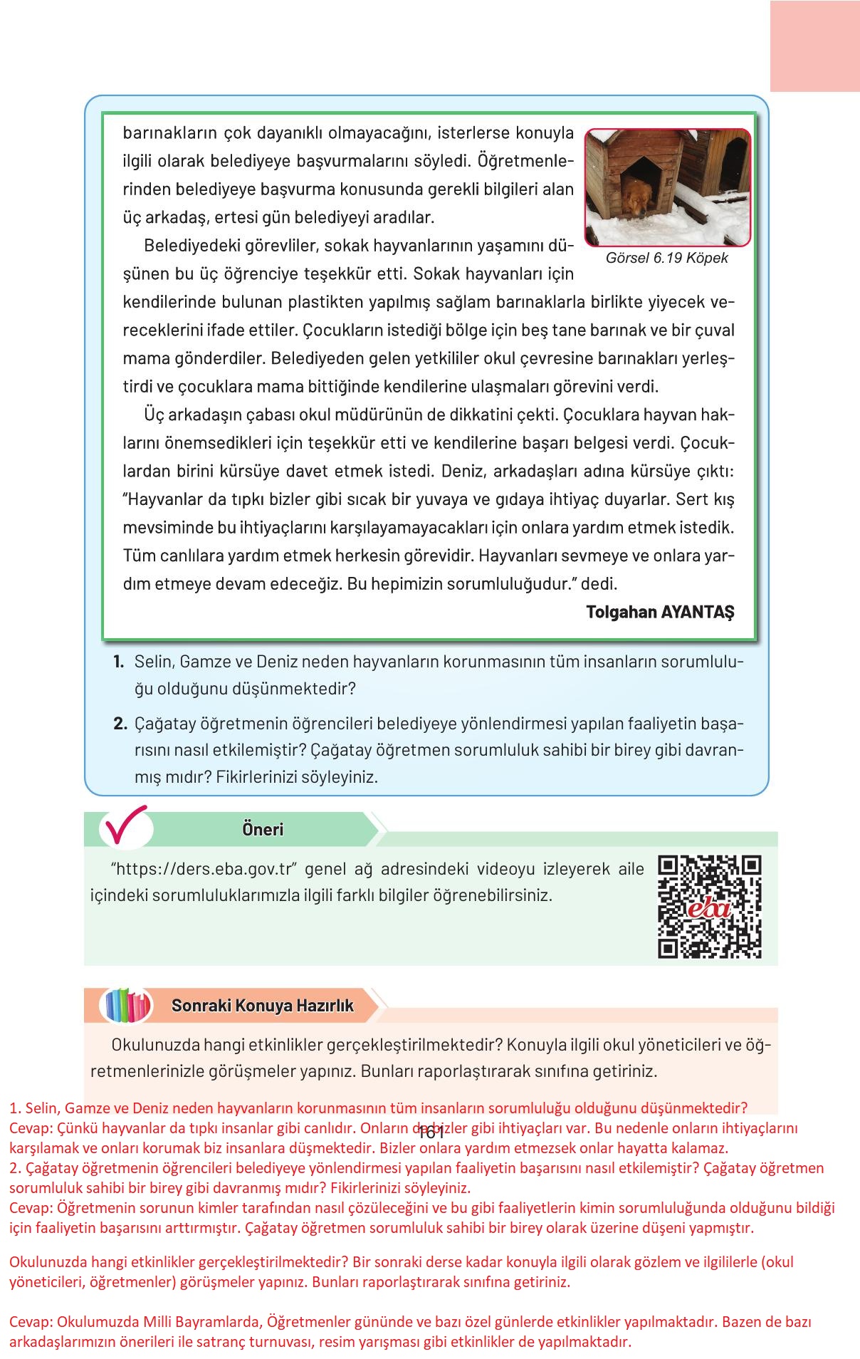 4. Sınıf Hecce Yayıncılık Sosyal Bilgiler Ders Kitabı Sayfa 161 Cevapları