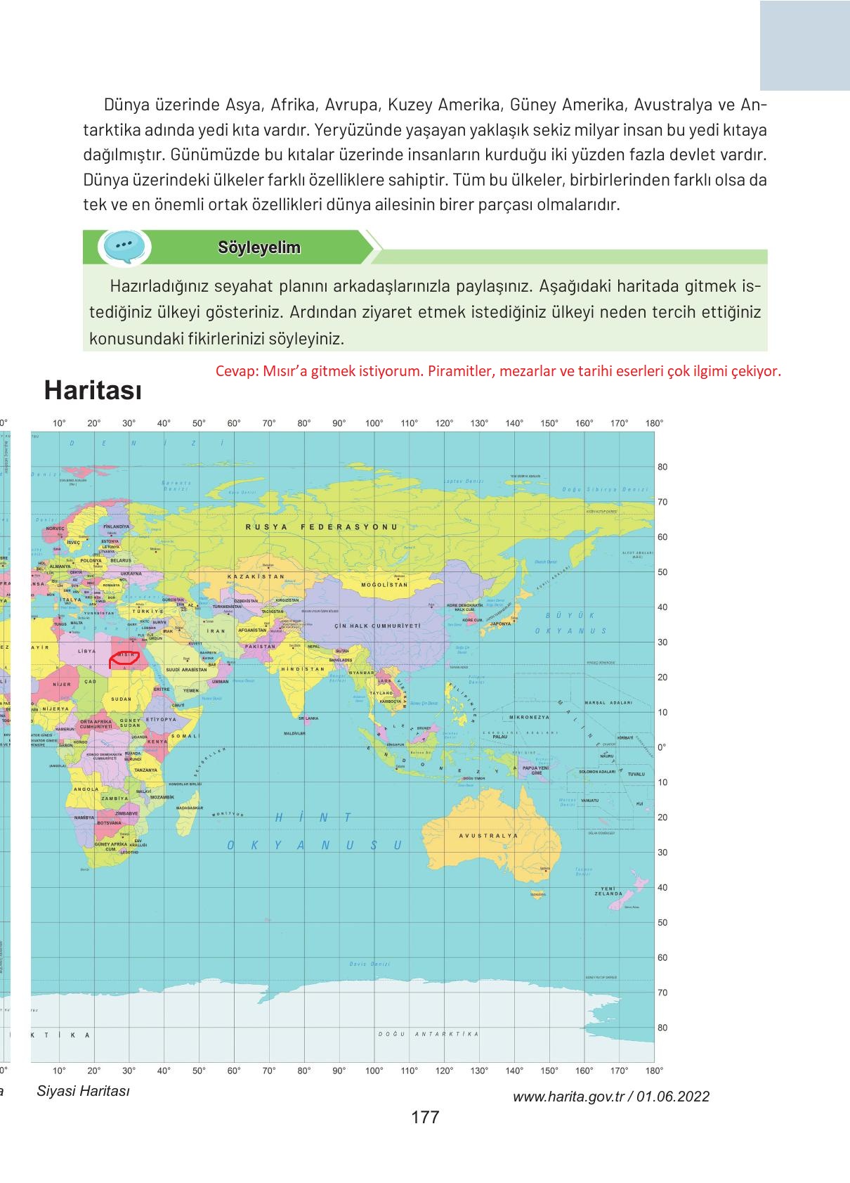 4. Sınıf Hecce Yayıncılık Sosyal Bilgiler Ders Kitabı Sayfa 177 Cevapları