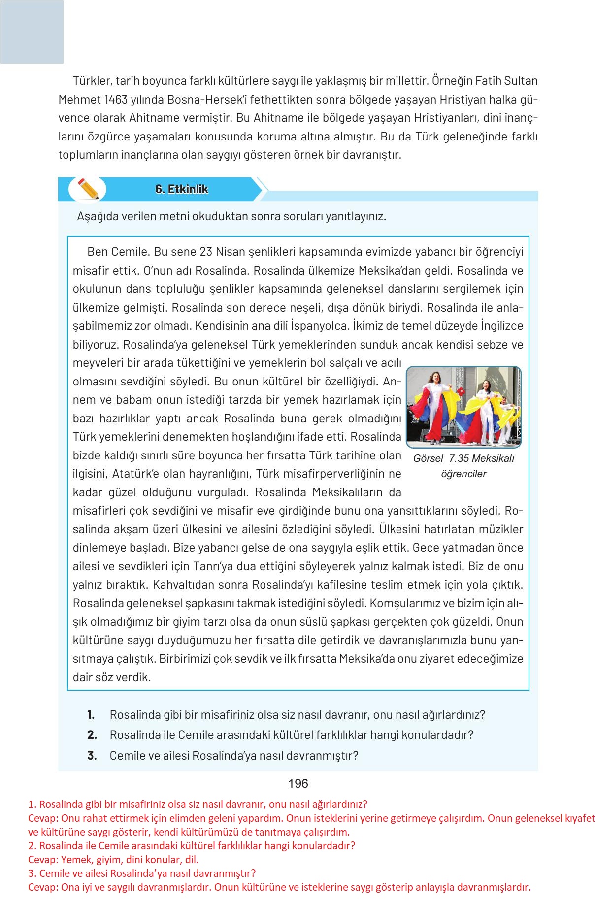 4. Sınıf Hecce Yayıncılık Sosyal Bilgiler Ders Kitabı Sayfa 196 Cevapları