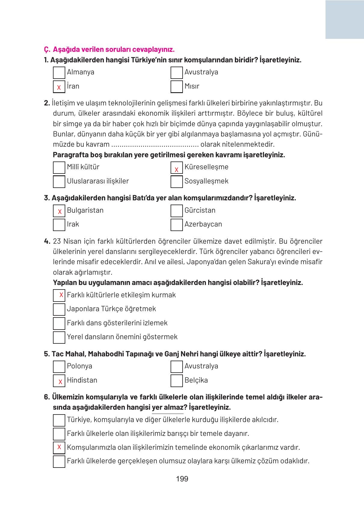 4. Sınıf Hecce Yayıncılık Sosyal Bilgiler Ders Kitabı Sayfa 199 Cevapları