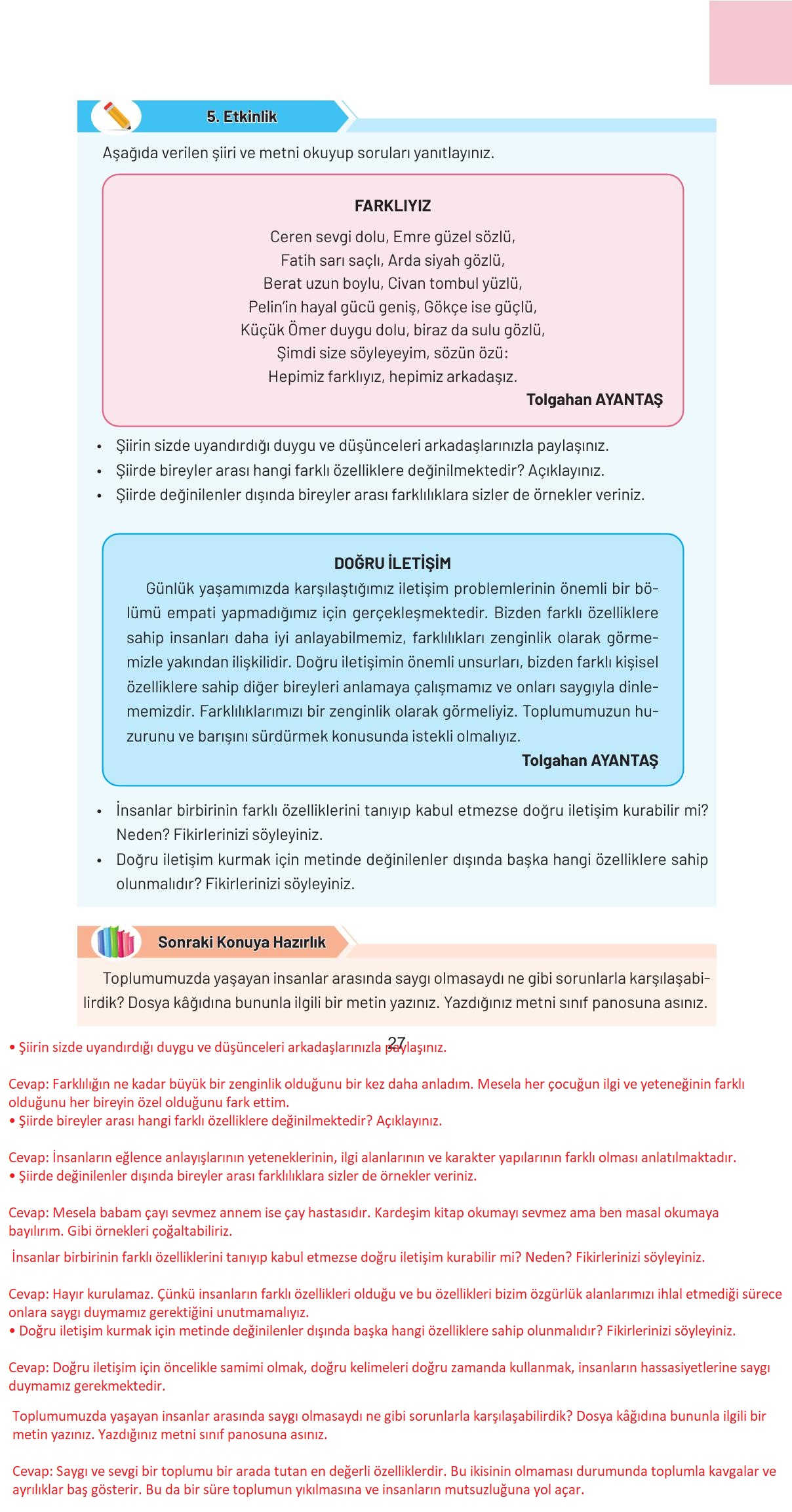 4. Sınıf Hecce Yayıncılık Sosyal Bilgiler Ders Kitabı Sayfa 27 Cevapları