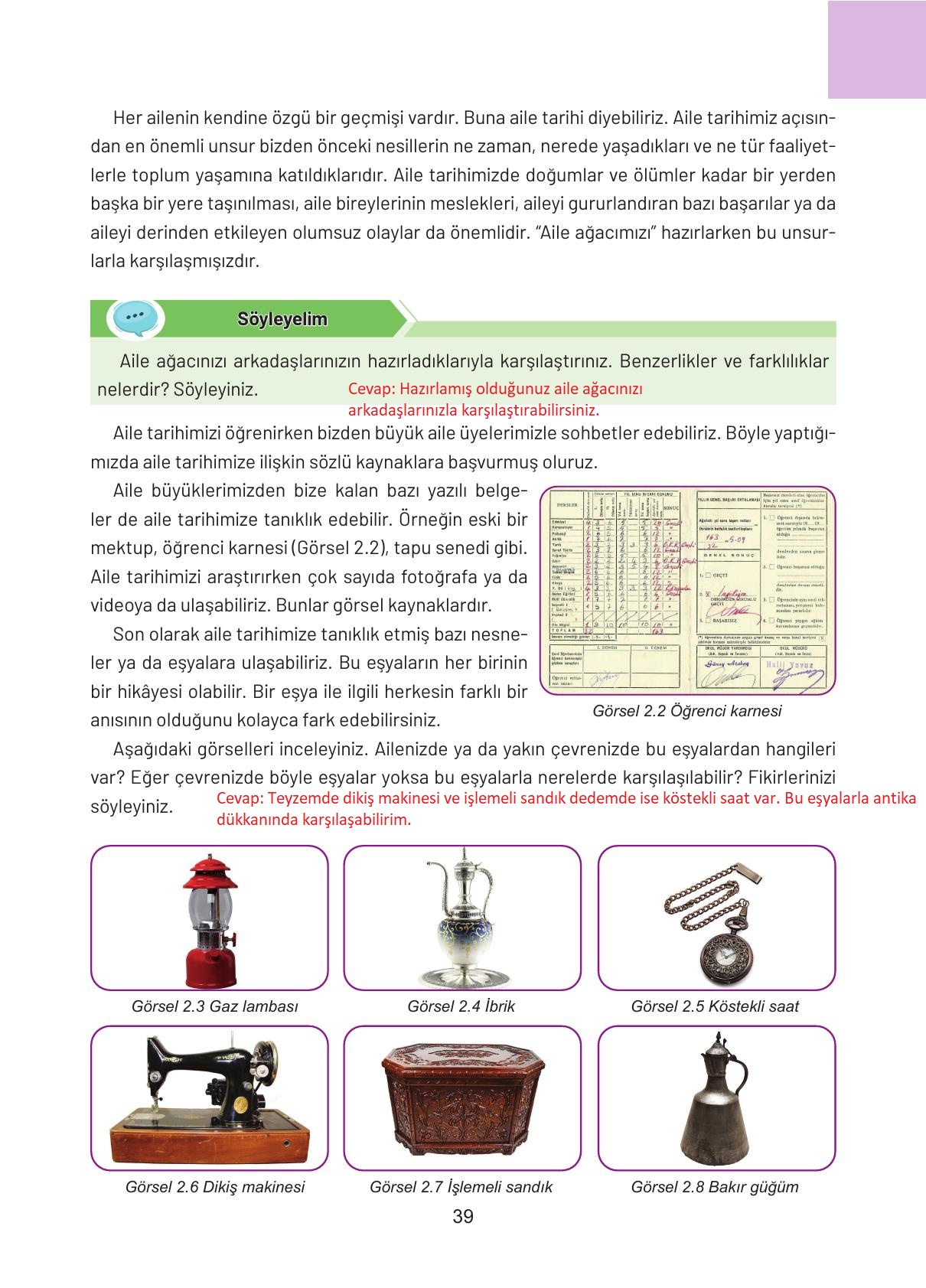 4. Sınıf Hecce Yayıncılık Sosyal Bilgiler Ders Kitabı Sayfa 39 Cevapları