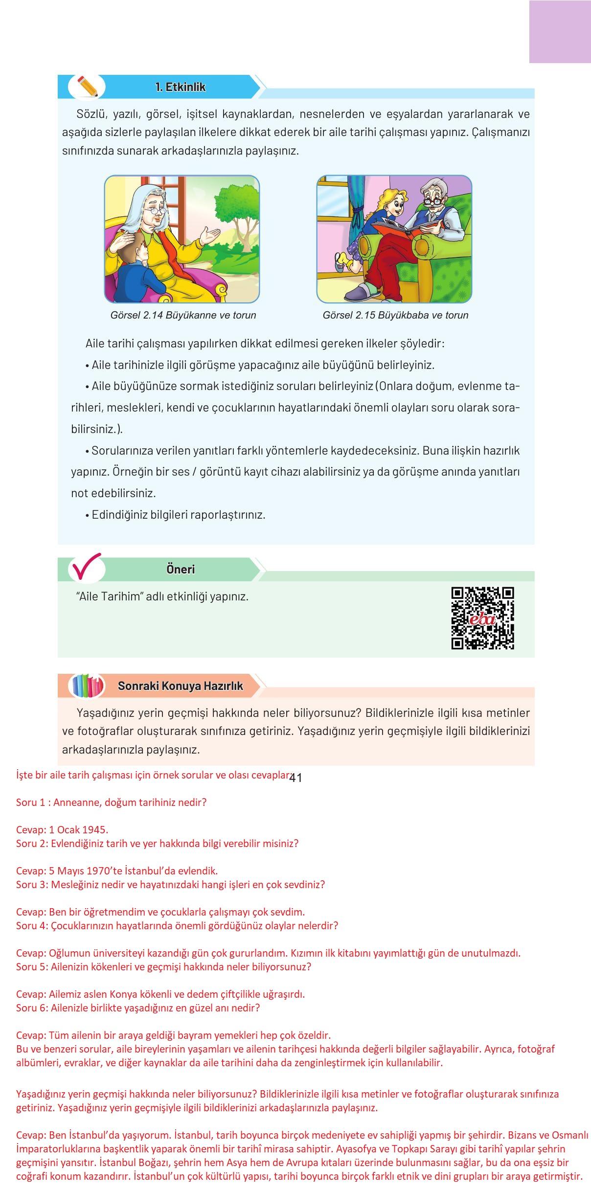 4. Sınıf Hecce Yayıncılık Sosyal Bilgiler Ders Kitabı Sayfa 41 Cevapları