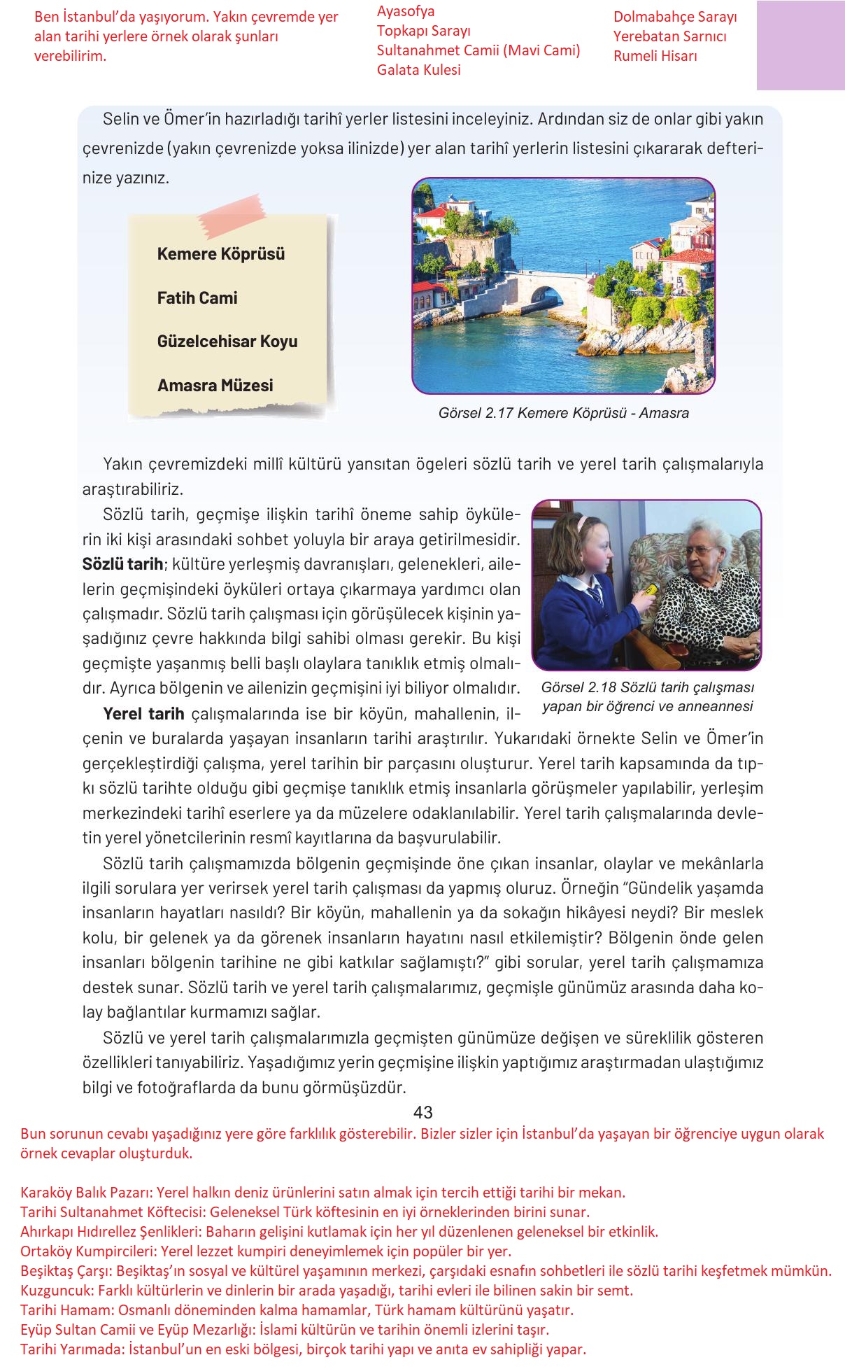 4. Sınıf Hecce Yayıncılık Sosyal Bilgiler Ders Kitabı Sayfa 43 Cevapları