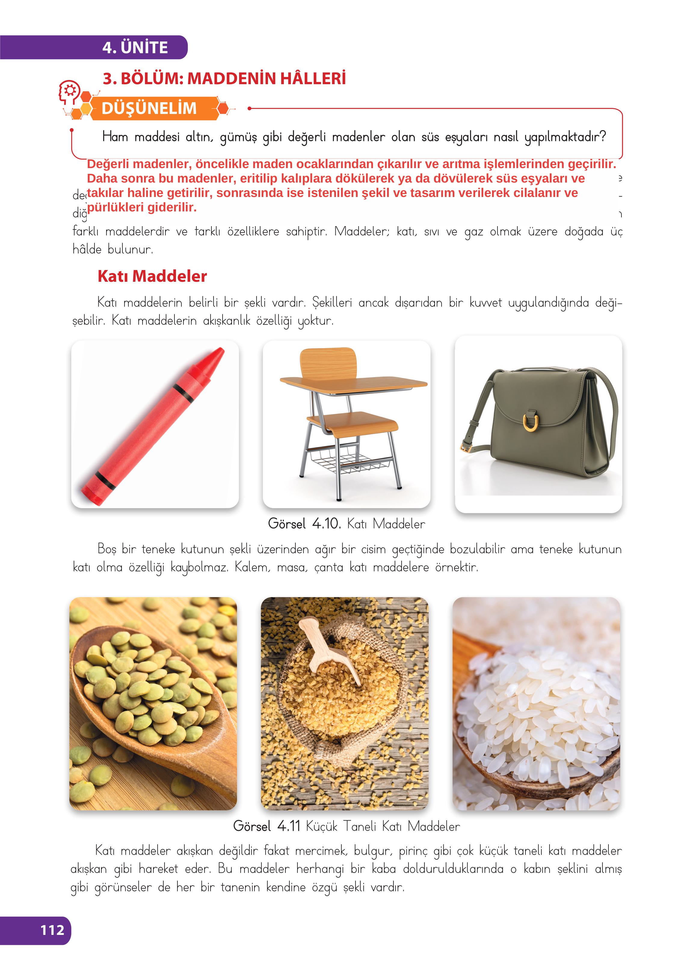 4. Sınıf Meb Yayınları Fen Bilimleri Ders Kitabı Sayfa 112 Cevapları