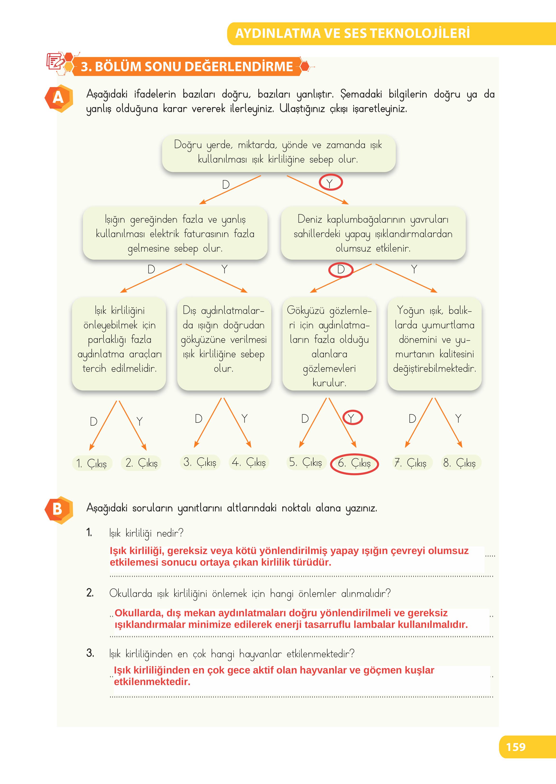 4. Sınıf Meb Yayınları Fen Bilimleri Ders Kitabı Sayfa 159 Cevapları