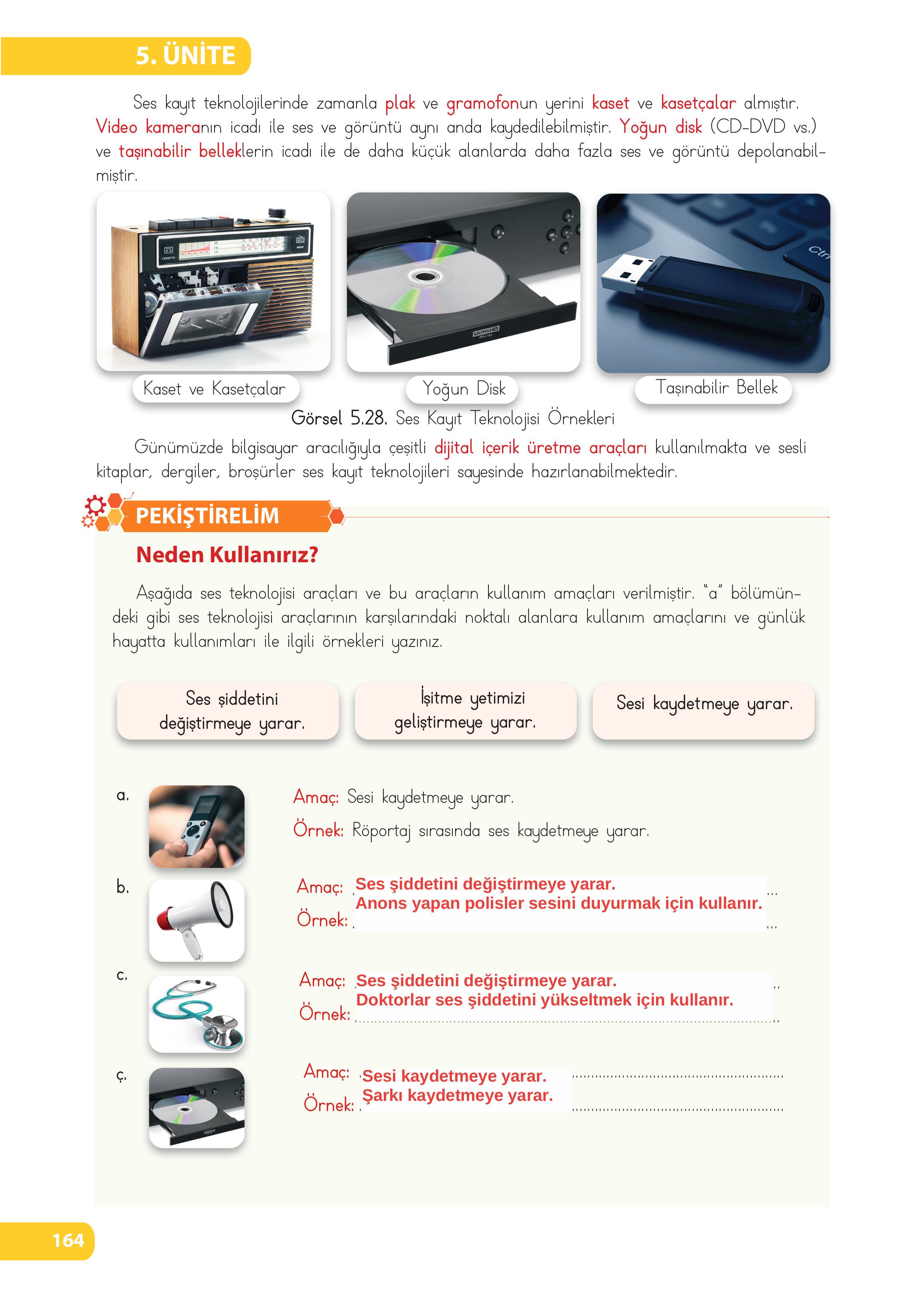 4. Sınıf Meb Yayınları Fen Bilimleri Ders Kitabı Sayfa 164 Cevapları