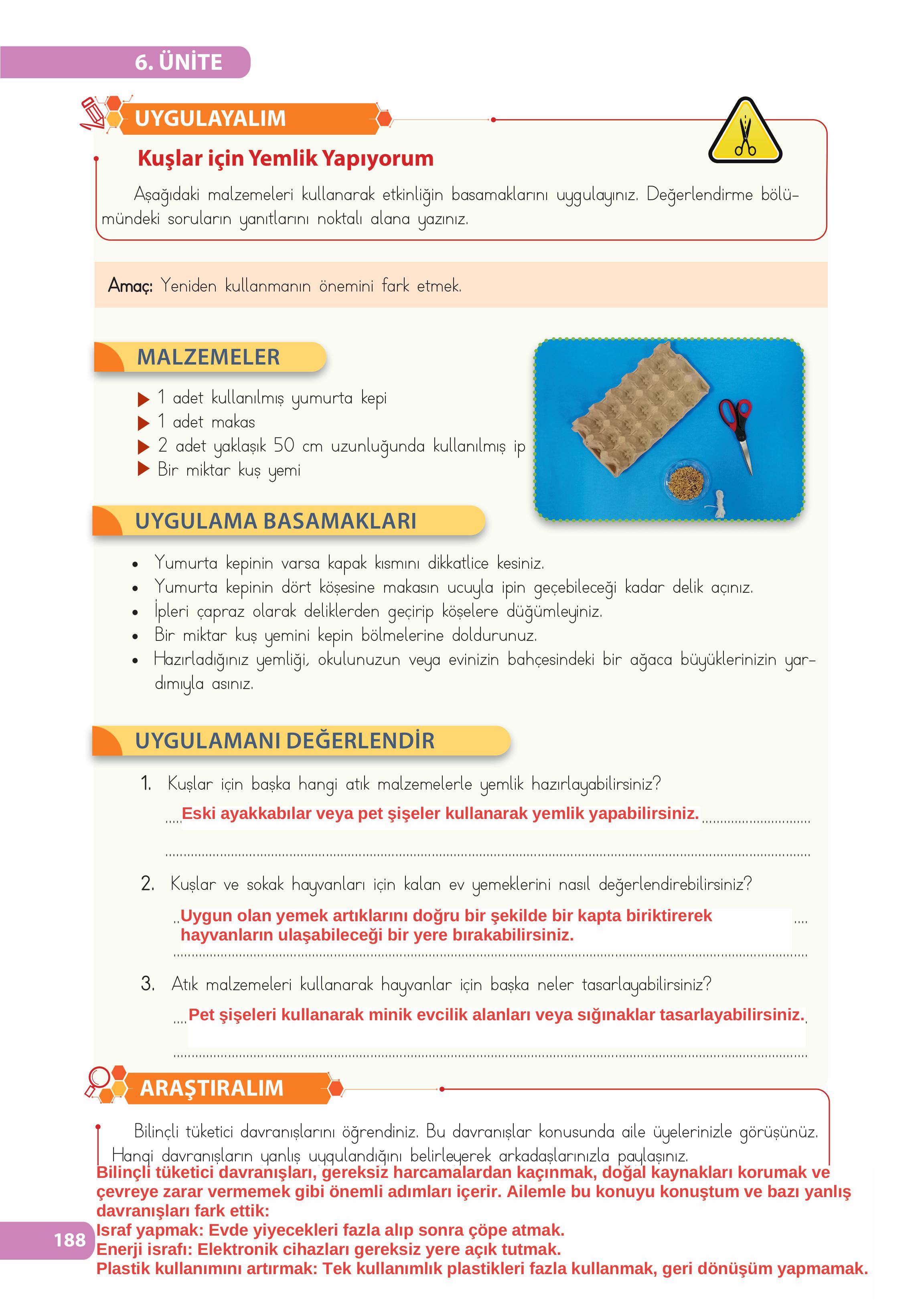 4. Sınıf Meb Yayınları Fen Bilimleri Ders Kitabı Sayfa 188 Cevapları 4. Sınıf Meb Yayınları Fen Bilimleri Ders Kitabı Sayfa 188 Cevapları