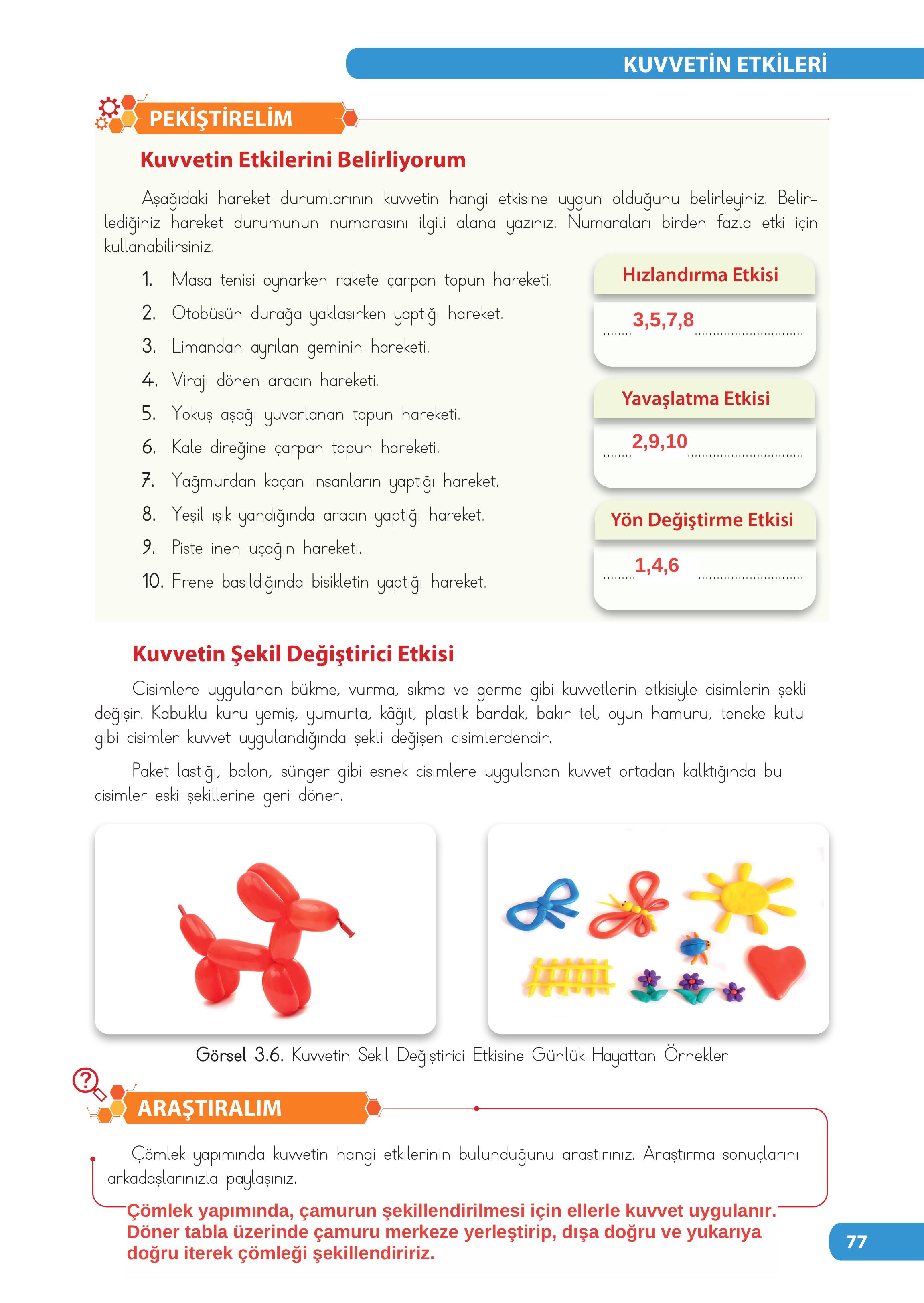 4. Sınıf Meb Yayınları Fen Bilimleri Ders Kitabı Sayfa 77 Cevapları