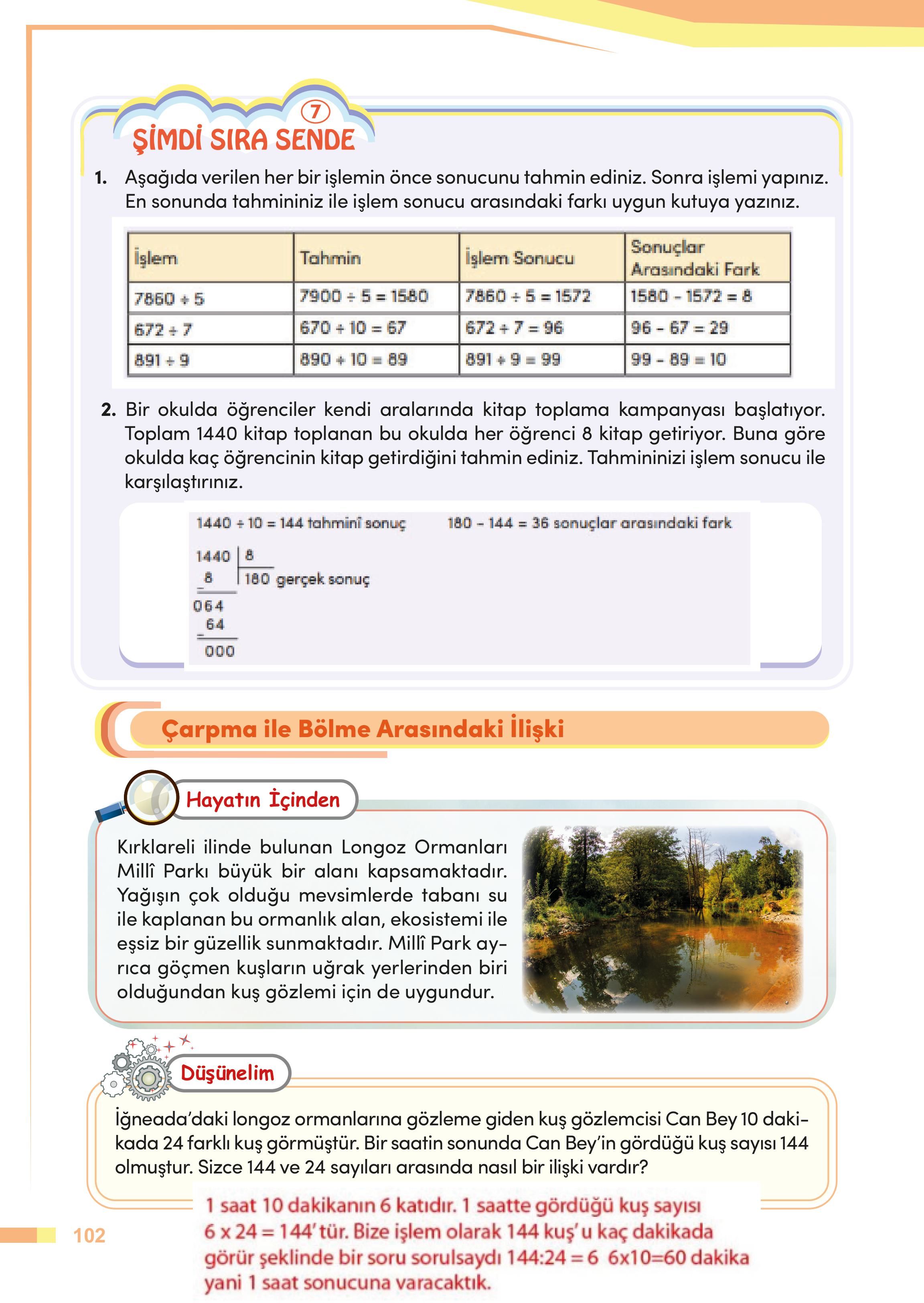 4. Sınıf Meb Yayınları Matematik Ders Kitabı Sayfa 102 Cevapları