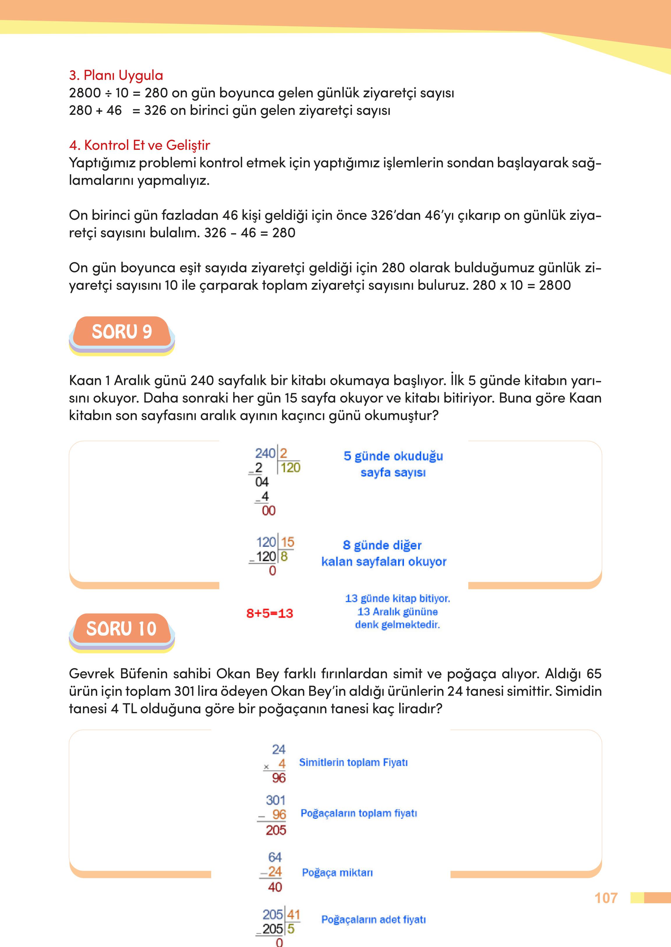 4. Sınıf Meb Yayınları Matematik Ders Kitabı Sayfa 107 Cevapları 4. Sınıf Meb Yayınları Matematik Ders Kitabı Sayfa 107 Cevapları