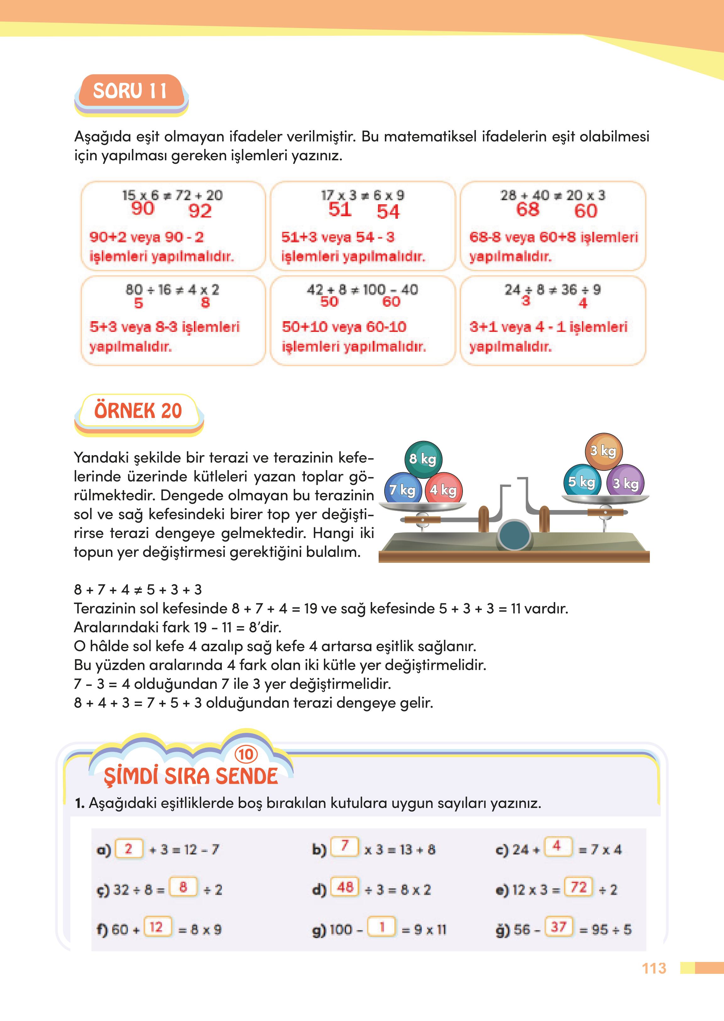 4. Sınıf Meb Yayınları Matematik Ders Kitabı Sayfa 113 Cevapları 4. Sınıf Meb Yayınları Matematik Ders Kitabı Sayfa 113 Cevapları