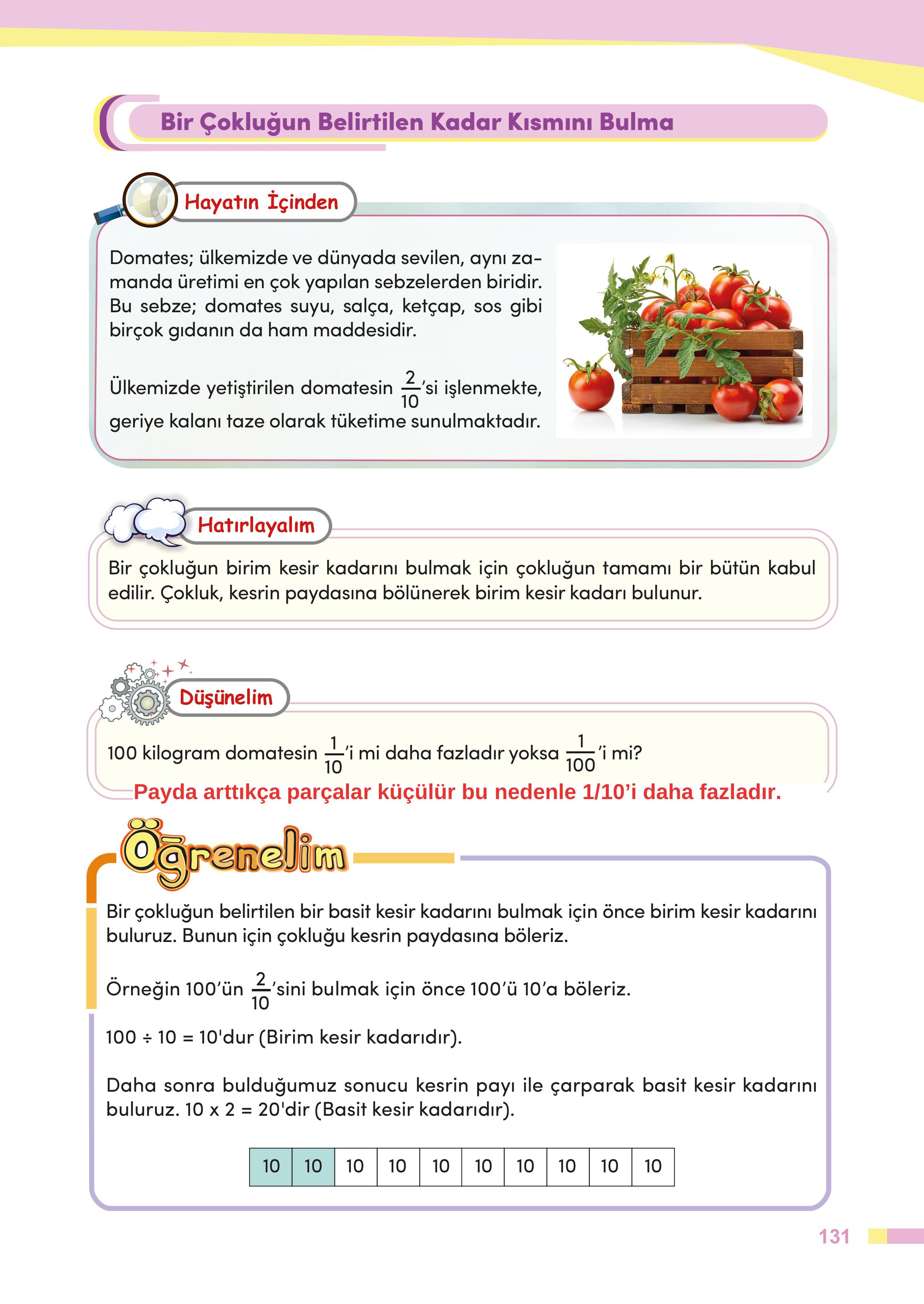 4. Sınıf Meb Yayınları Matematik Ders Kitabı Sayfa 131 Cevapları