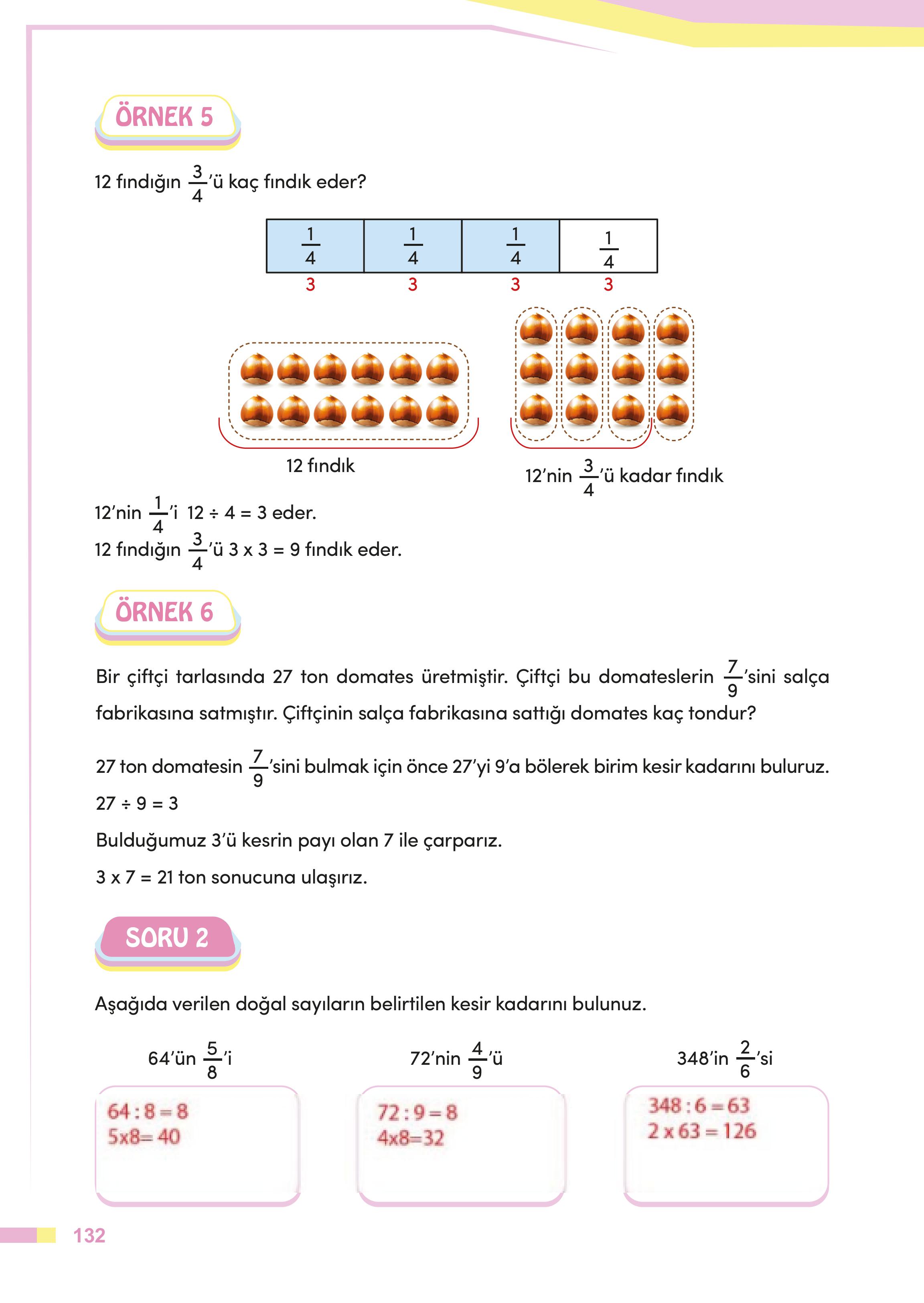 4. Sınıf Meb Yayınları Matematik Ders Kitabı Sayfa 132 Cevapları