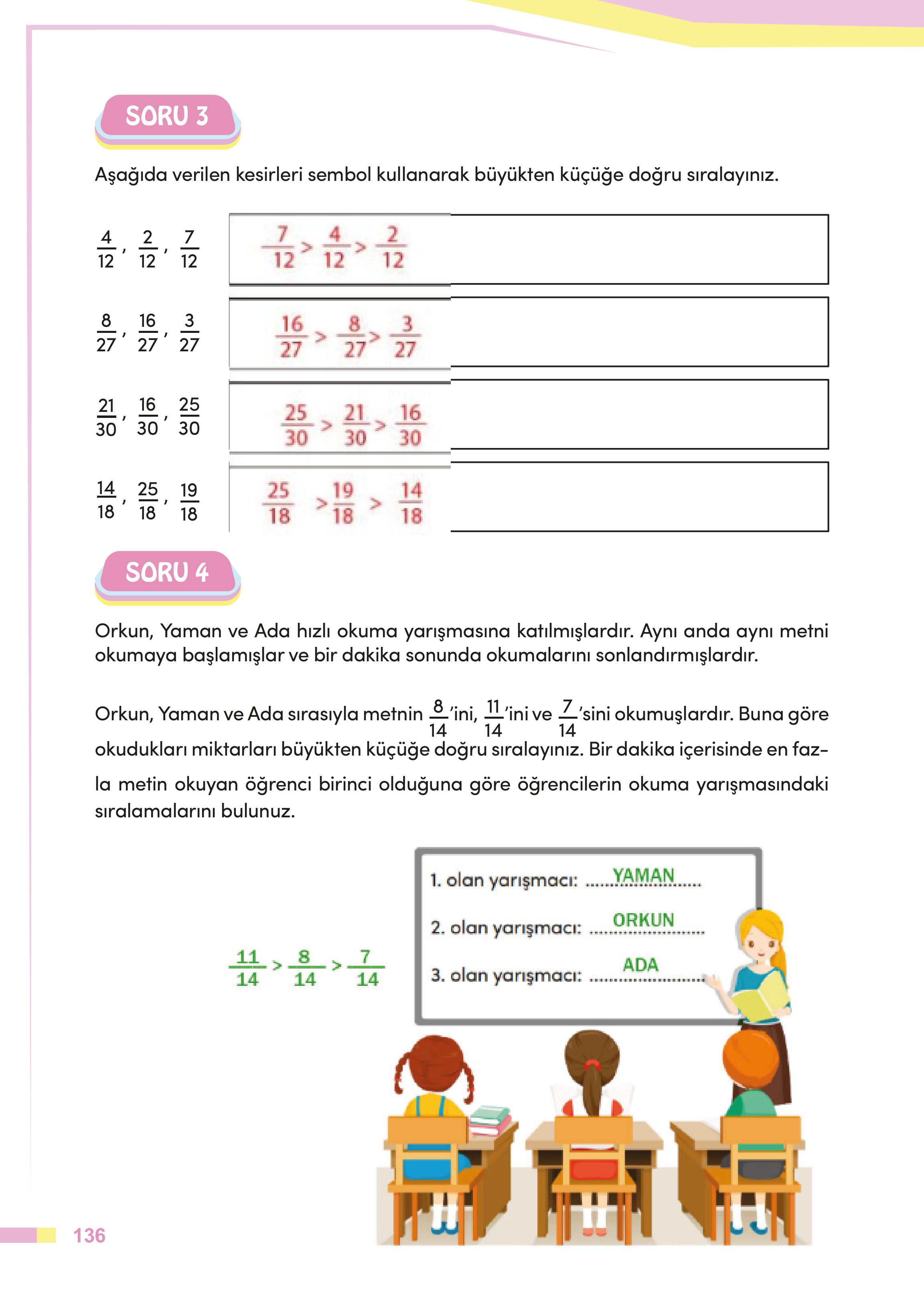 4. Sınıf Meb Yayınları Matematik Ders Kitabı Sayfa 136 Cevapları