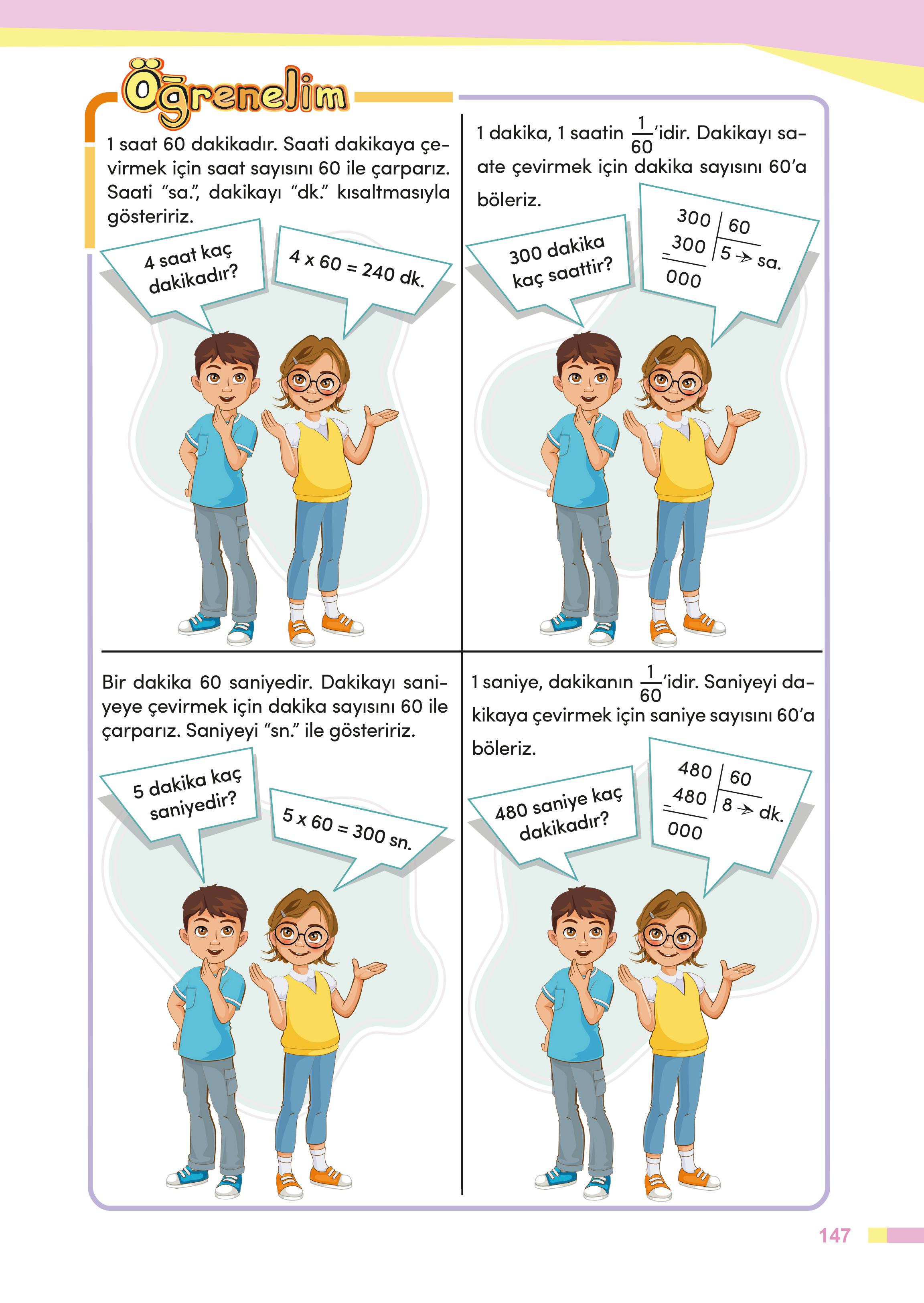 4. Sınıf Meb Yayınları Matematik Ders Kitabı Sayfa 147 Cevapları