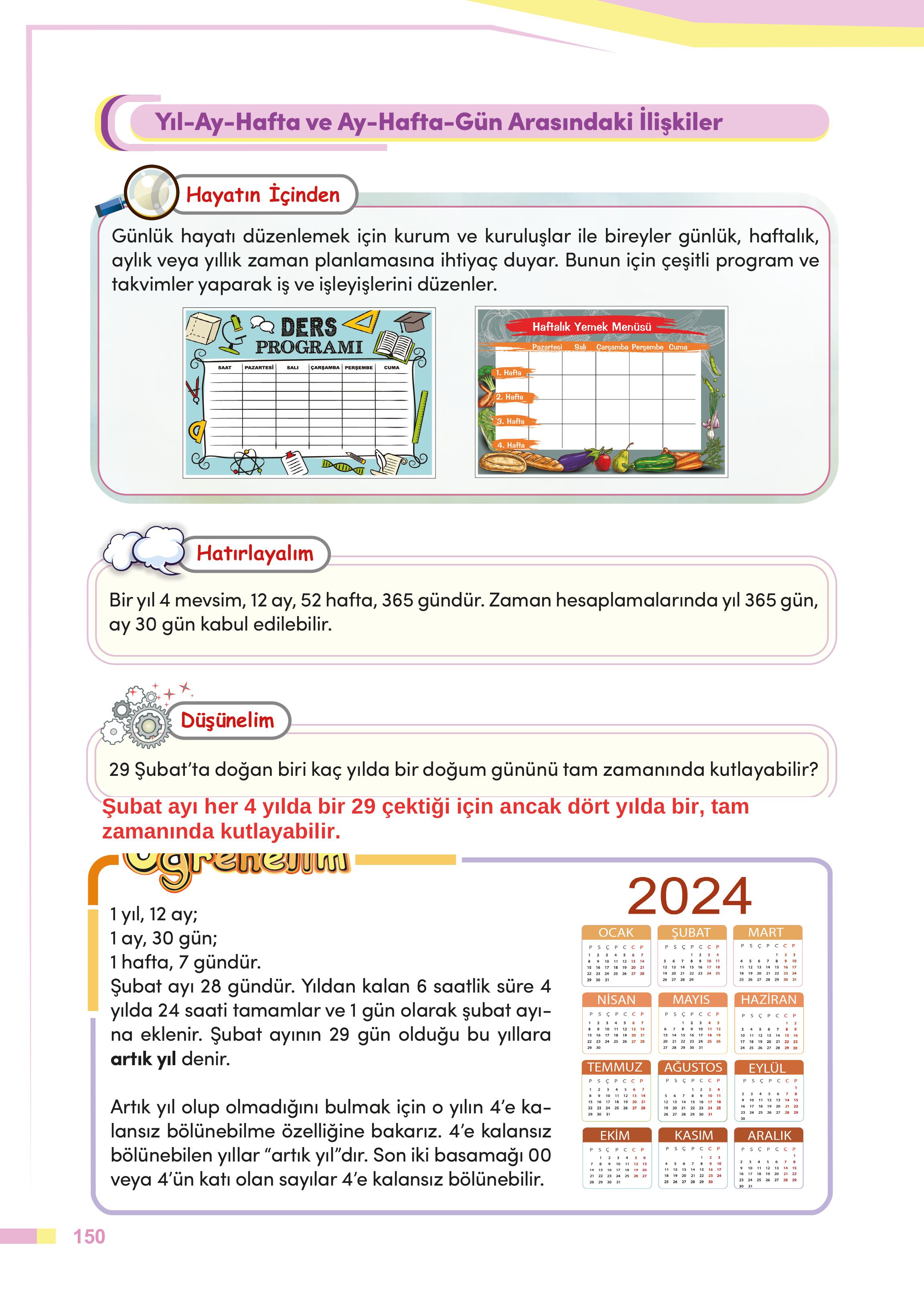 4. Sınıf Meb Yayınları Matematik Ders Kitabı Sayfa 150 Cevapları