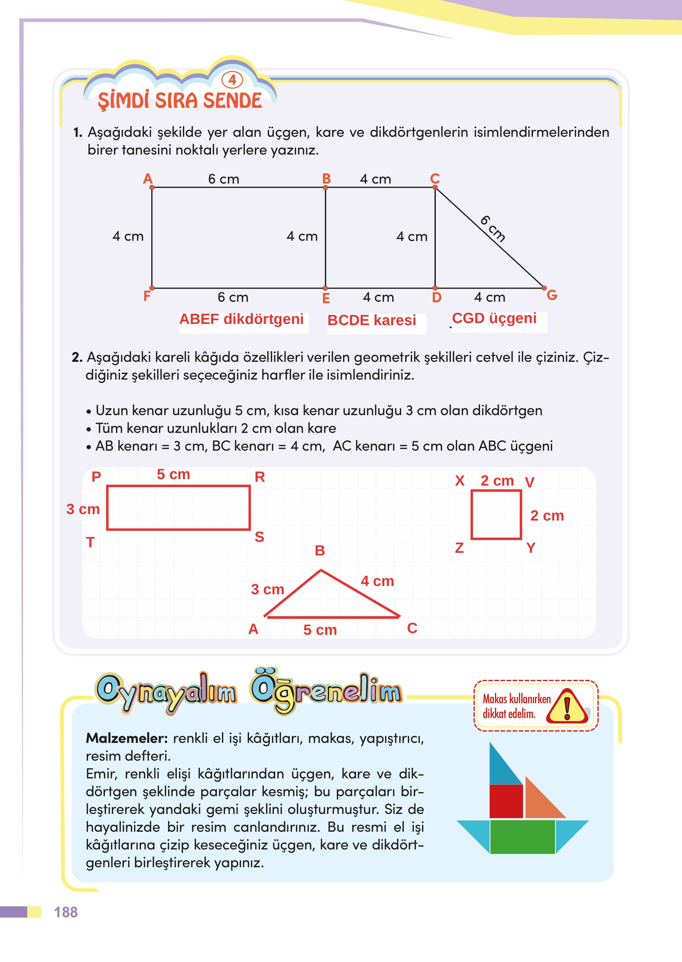 4. Sınıf Meb Yayınları Matematik Ders Kitabı Sayfa 188 Cevapları
