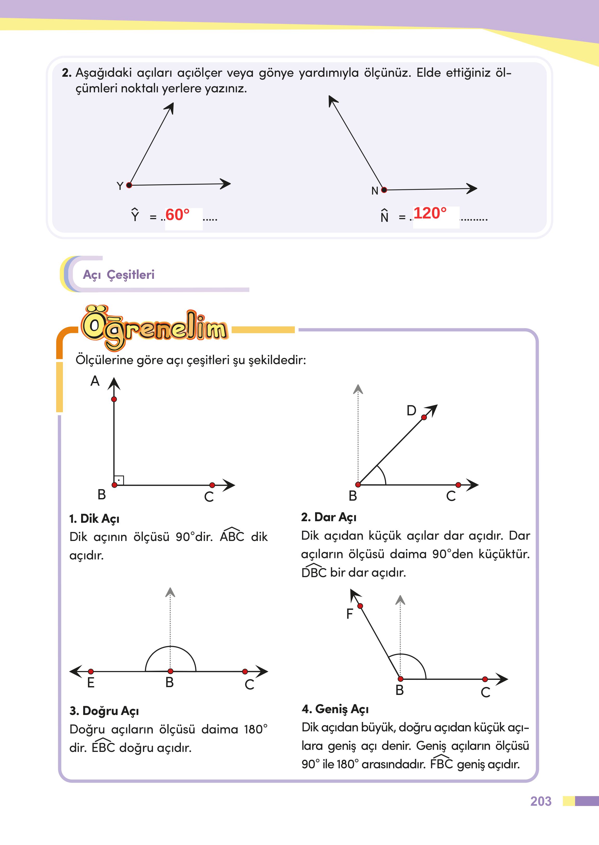 4. Sınıf Meb Yayınları Matematik Ders Kitabı Sayfa 203 Cevapları