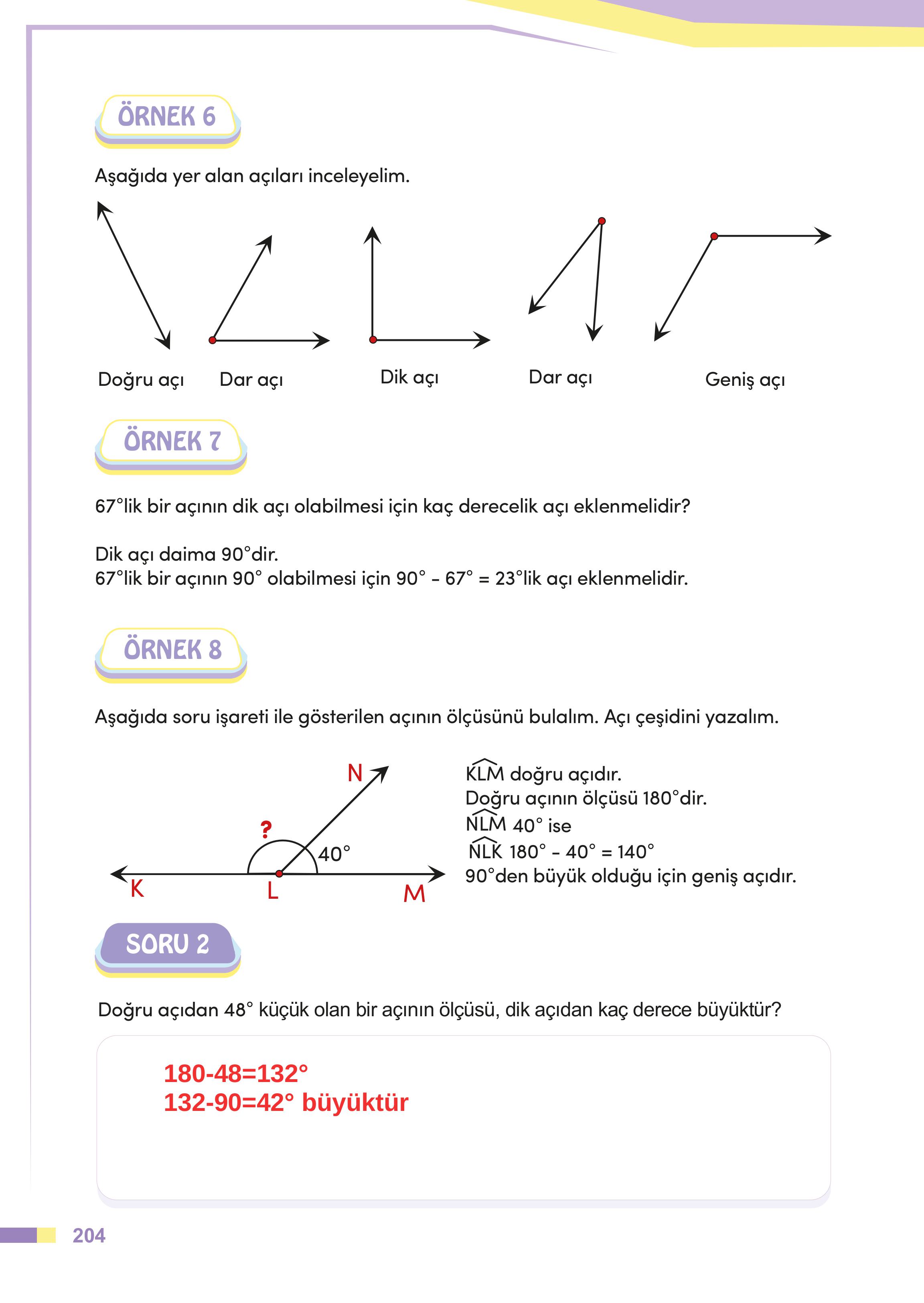 4. Sınıf Meb Yayınları Matematik Ders Kitabı Sayfa 204 Cevapları