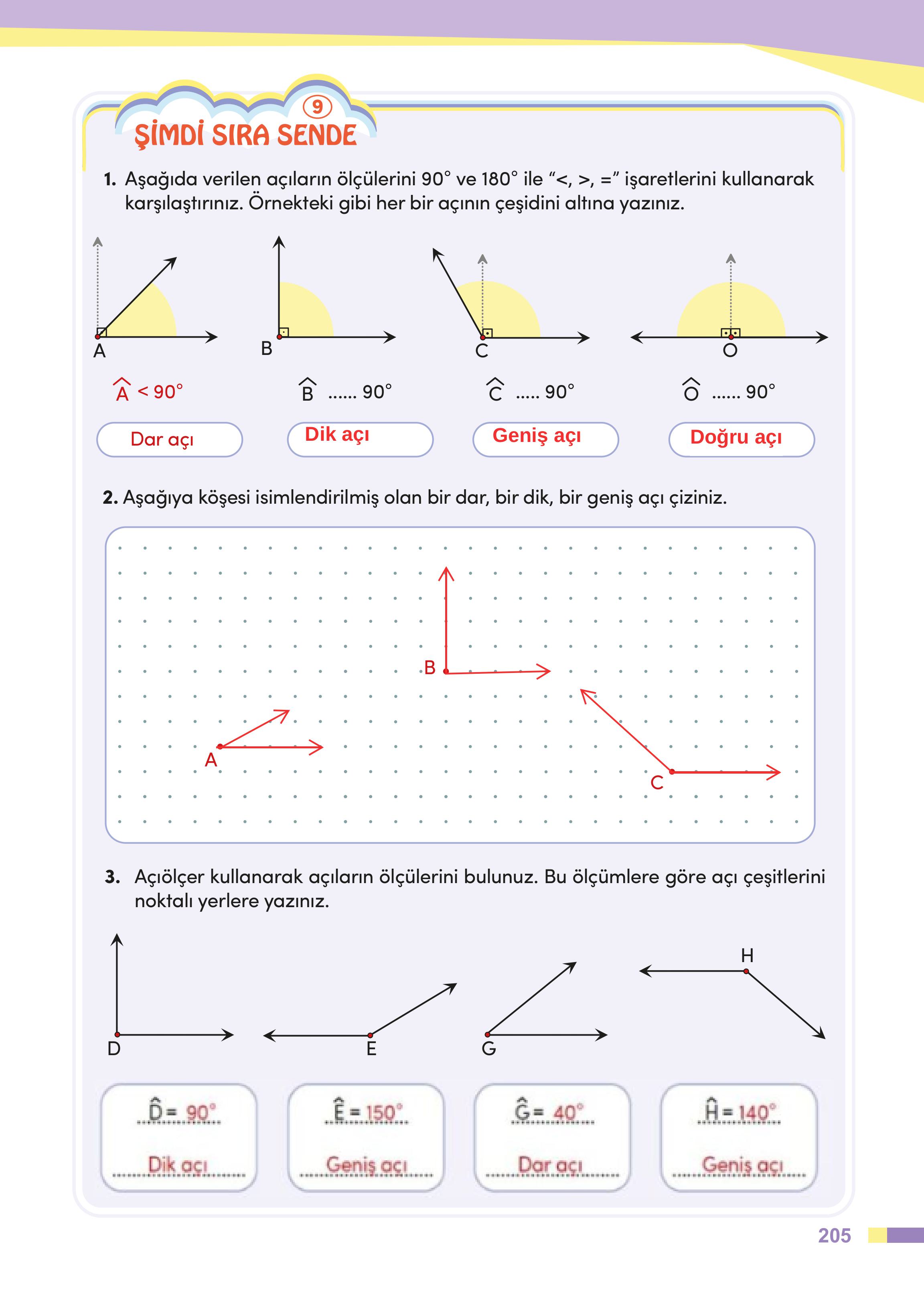 4. Sınıf Meb Yayınları Matematik Ders Kitabı Sayfa 205 Cevapları