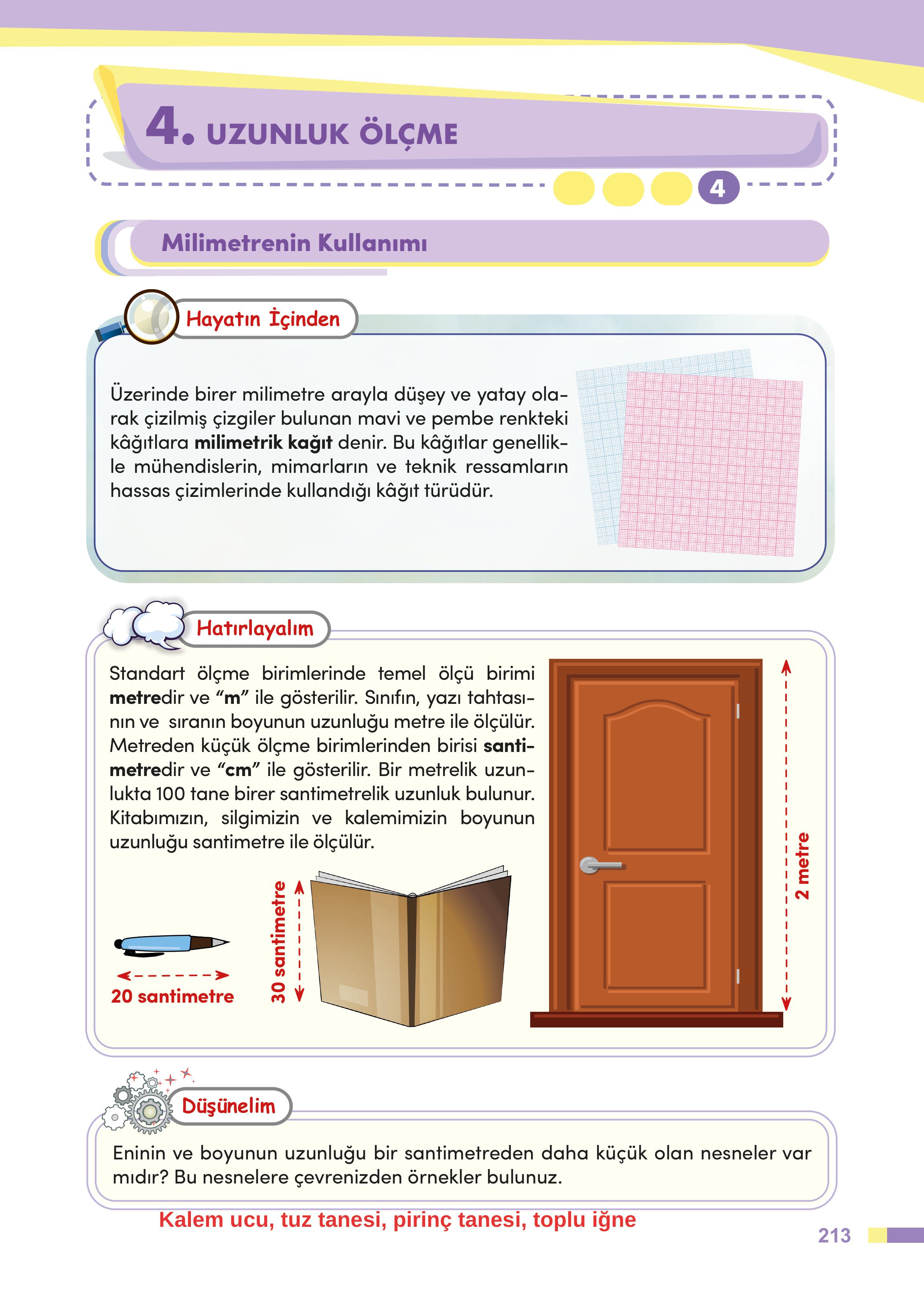 4. Sınıf Meb Yayınları Matematik Ders Kitabı Sayfa 213 Cevapları